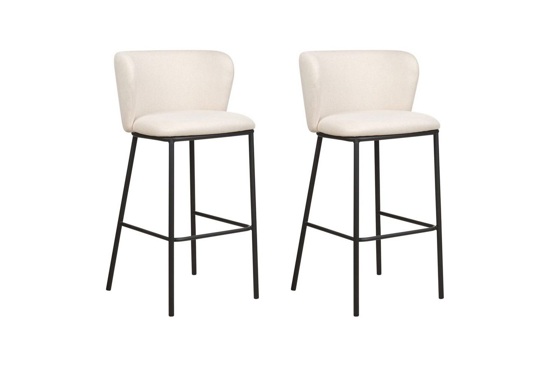 barstol mina set om 2 vit-svart - vit-svart