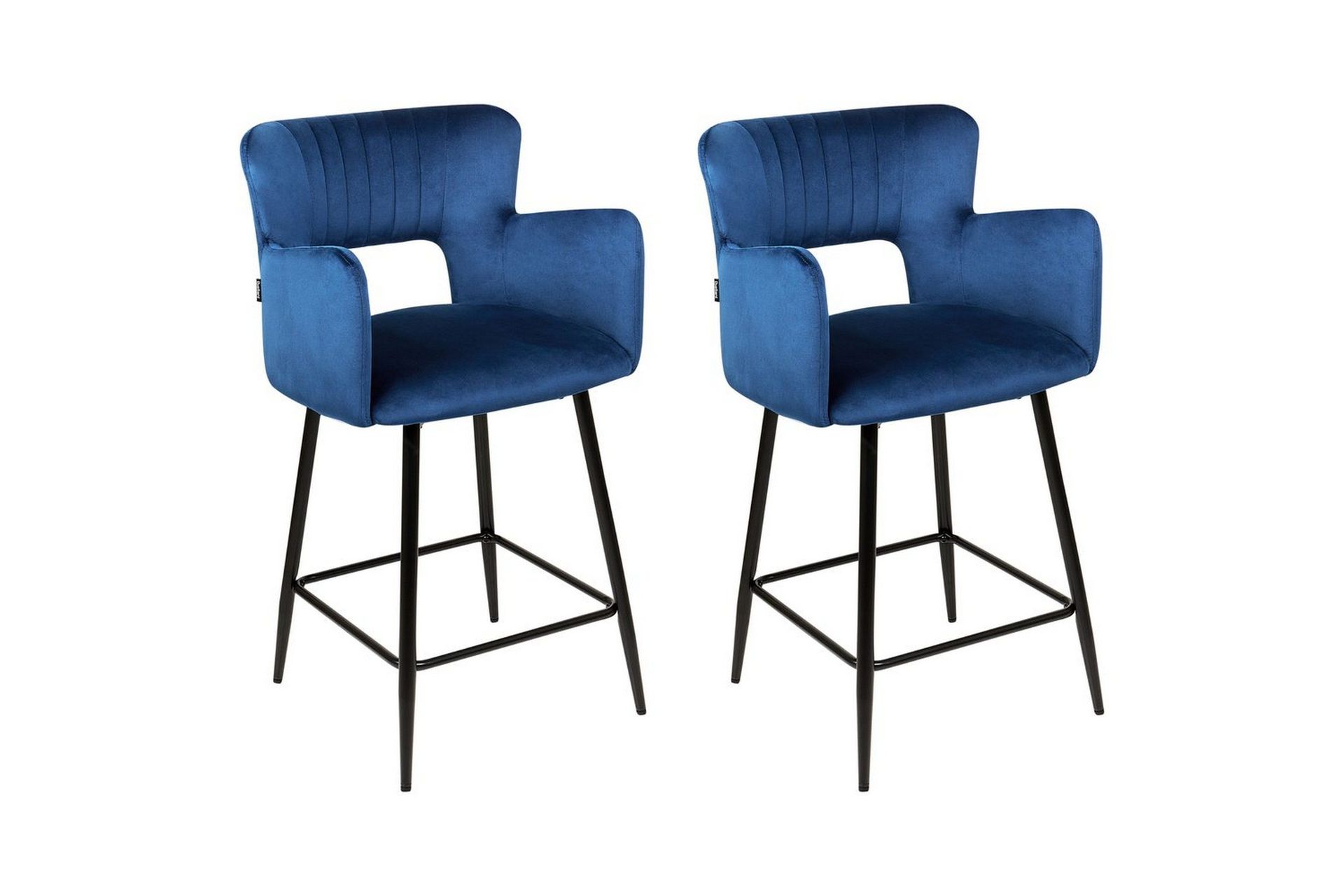 Barstol Sanilac set om 2 Bl&aring;-Svart - Bl&aring;-Svart