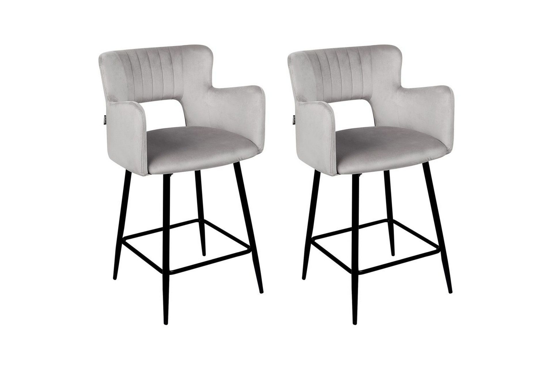 Barstol Sanilac set om 2 Gr&aring;-Svart - Gr&aring;-Svart