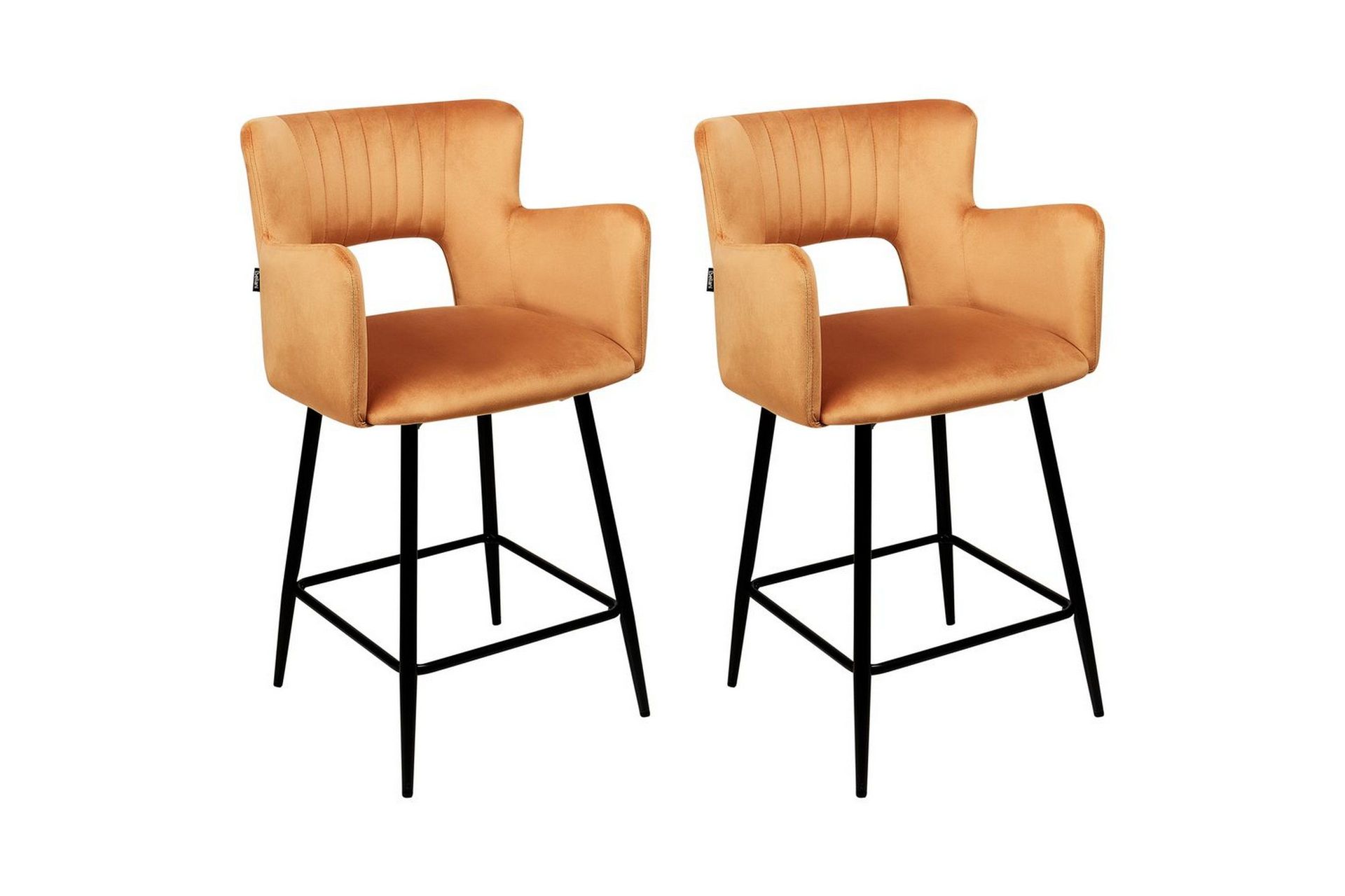 Barstol Sanilac set om 2 Orange-Svart - Orange-Svart