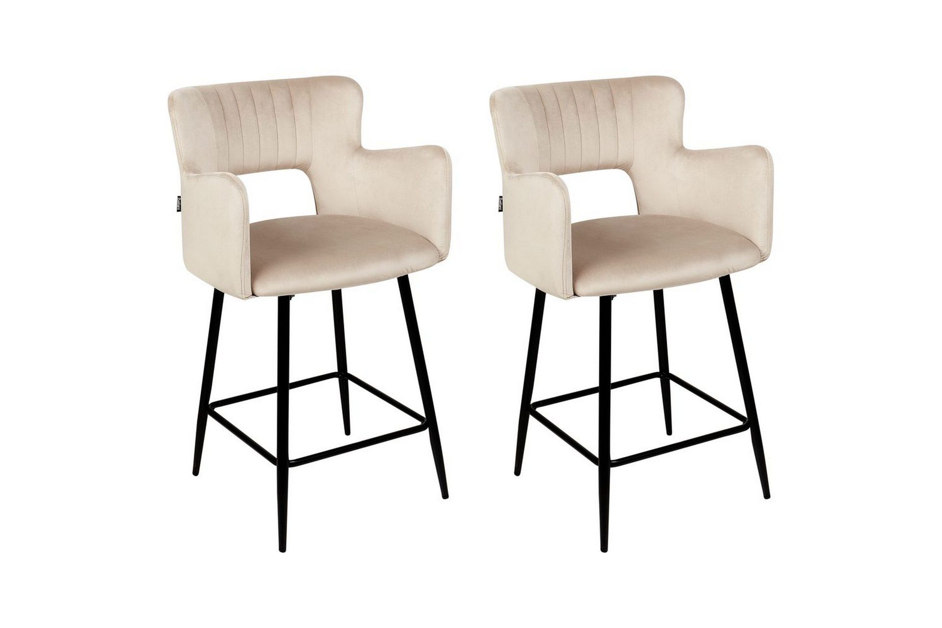 Barstol Sanilac set om 2 Taupe-Svart - Taupe-Svart