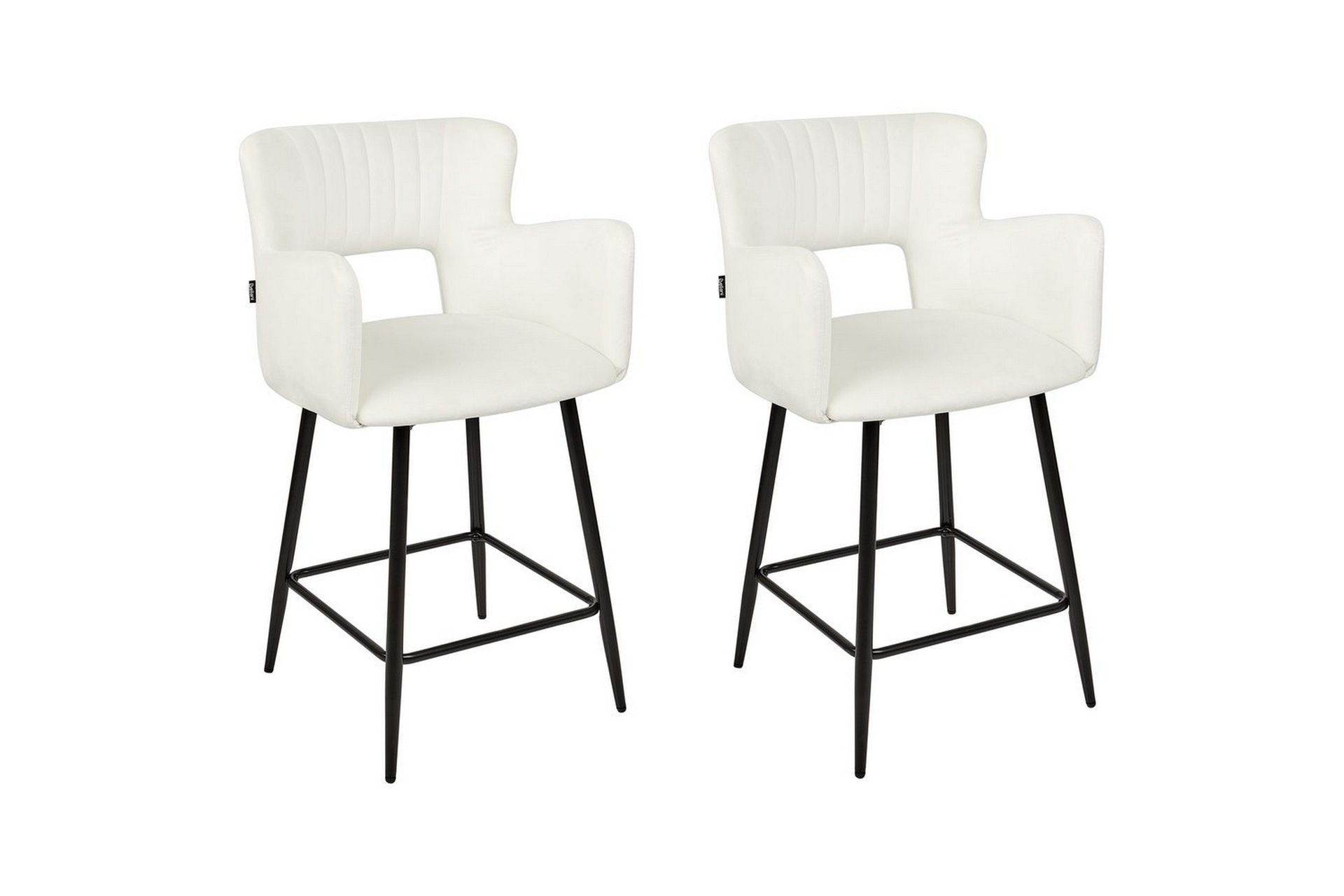 Barstol Sanilac set om 2 Vit-Svart - Vit-Svart