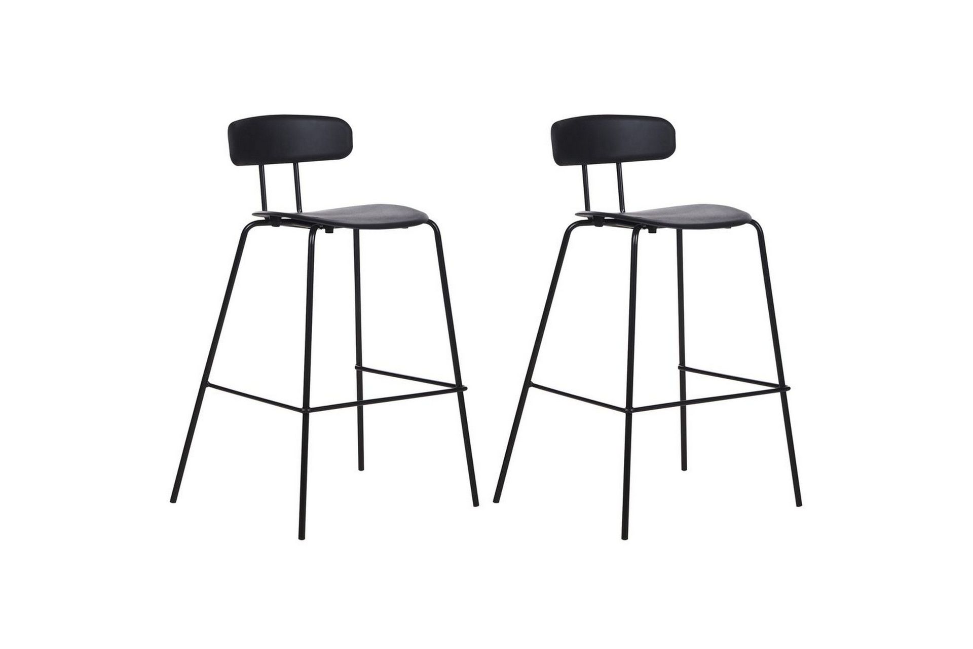 barstol sibley set om 2 svart - svart