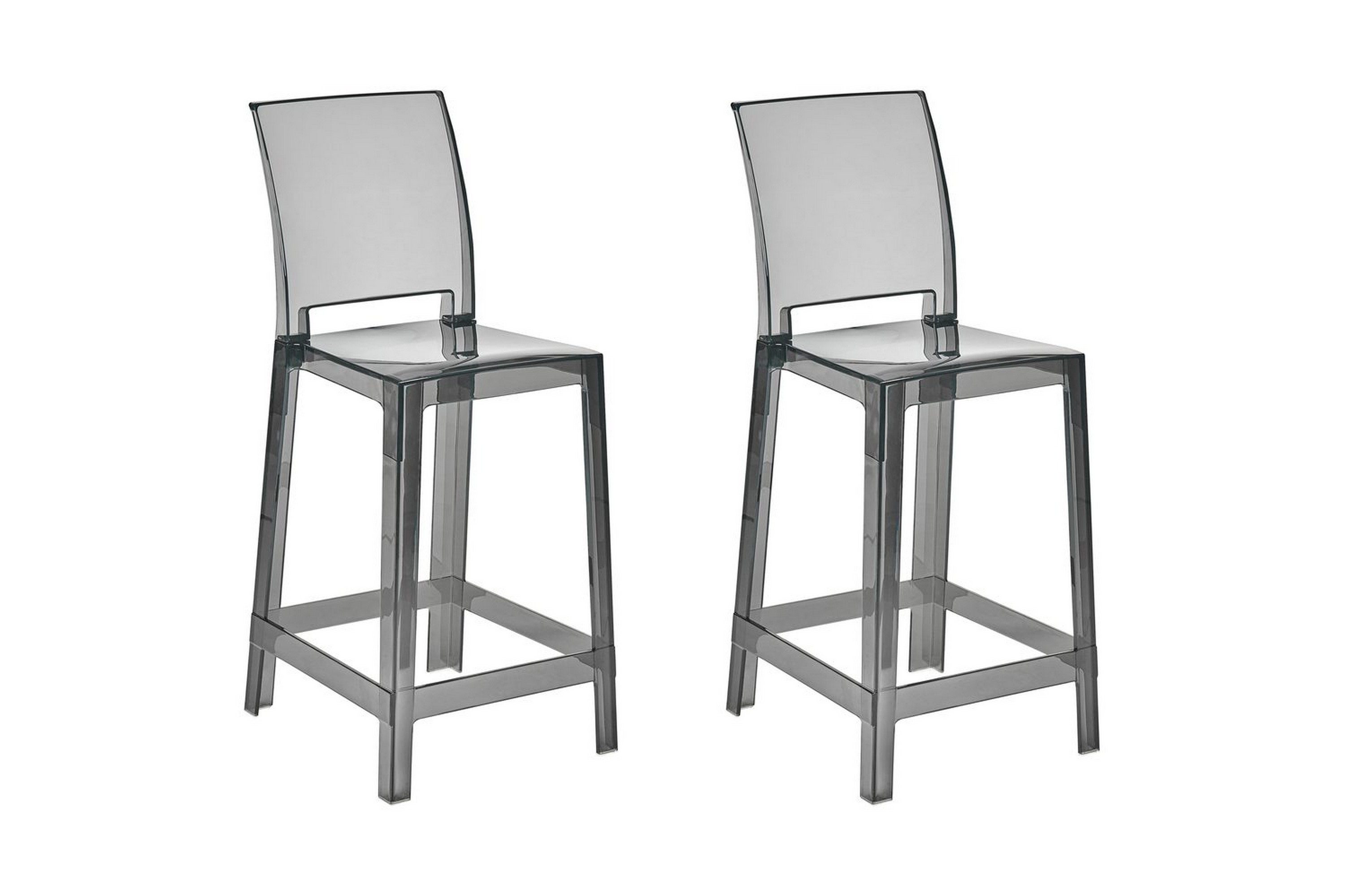 barstol wellington set om 2 transparent-svart - transparent-svart