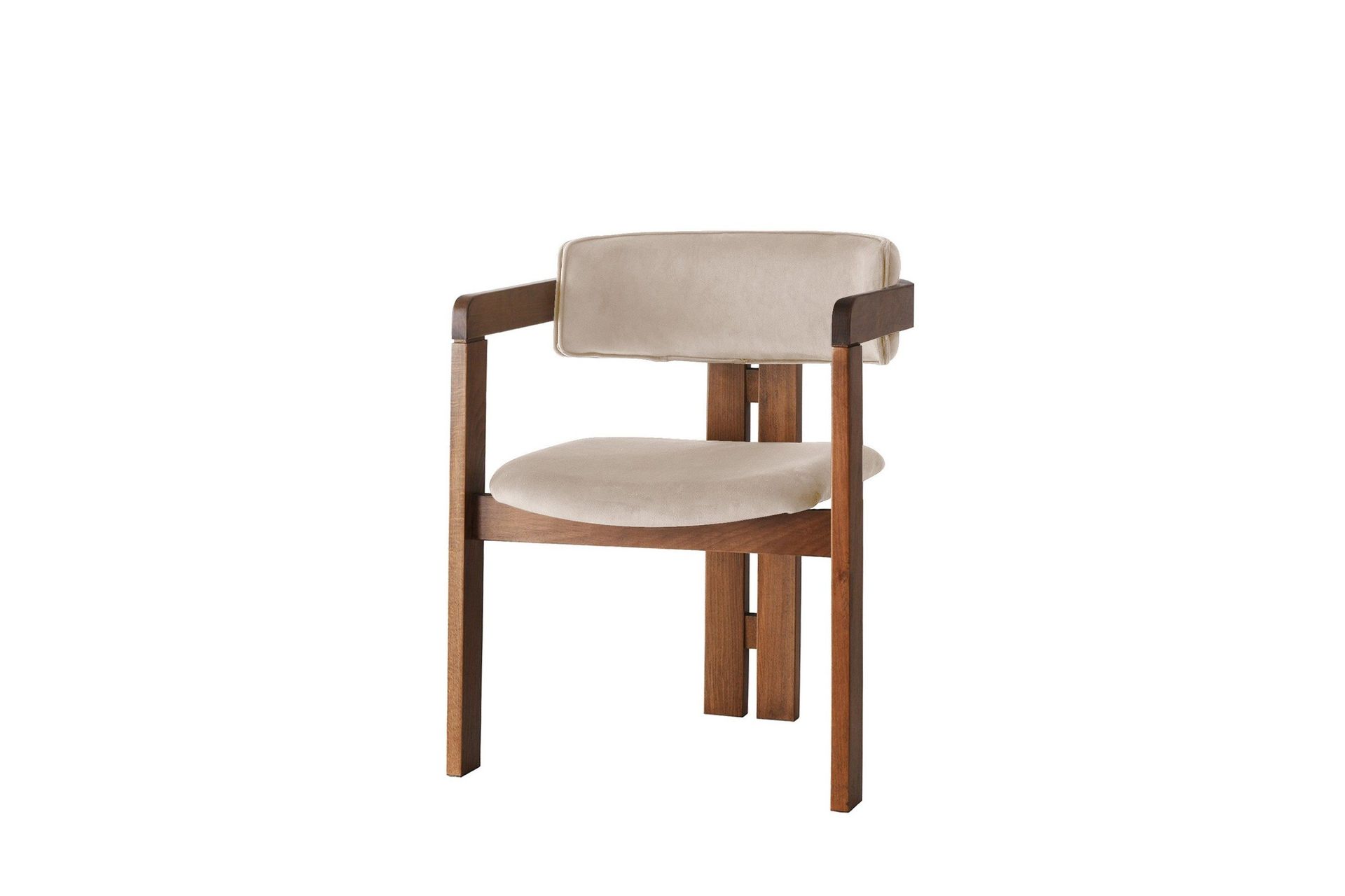 dellon karmstol - valnöt/beige