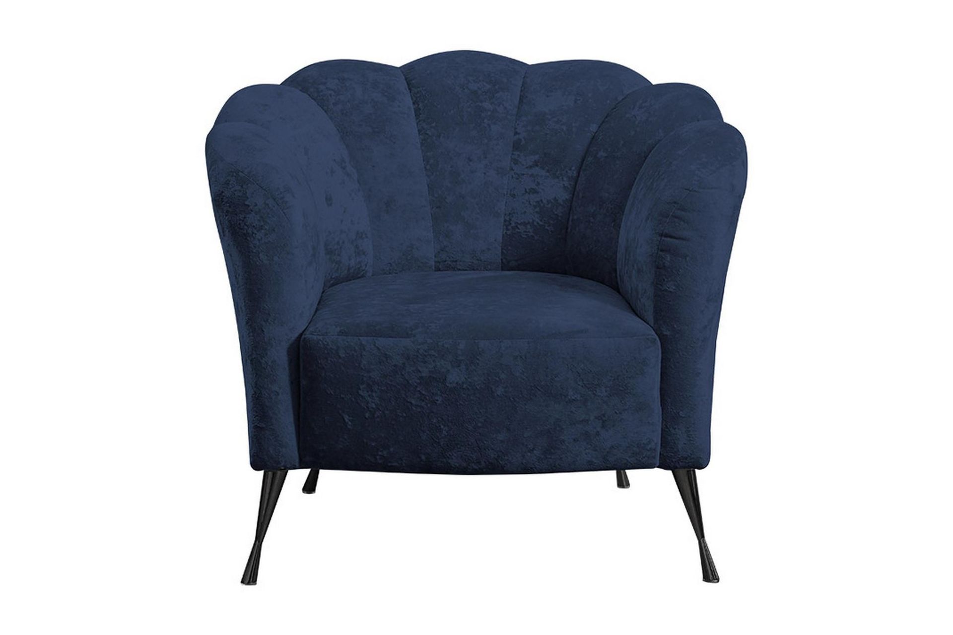 adrial fåtölj - sammet/blå/svart krom