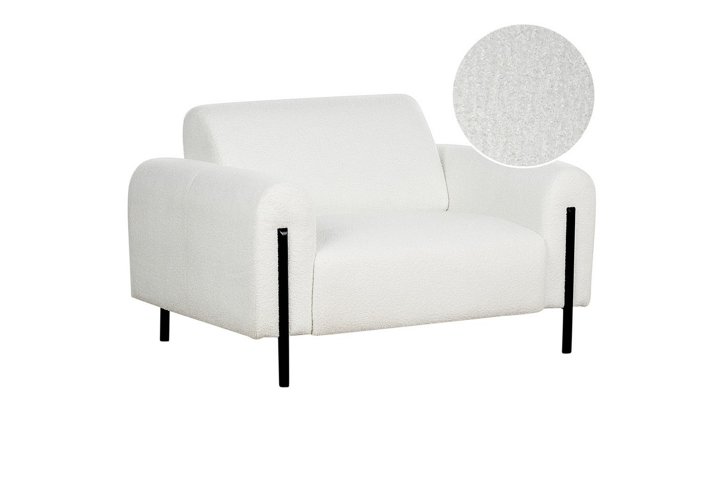 fåtölj askim - vit, svart/bouclé