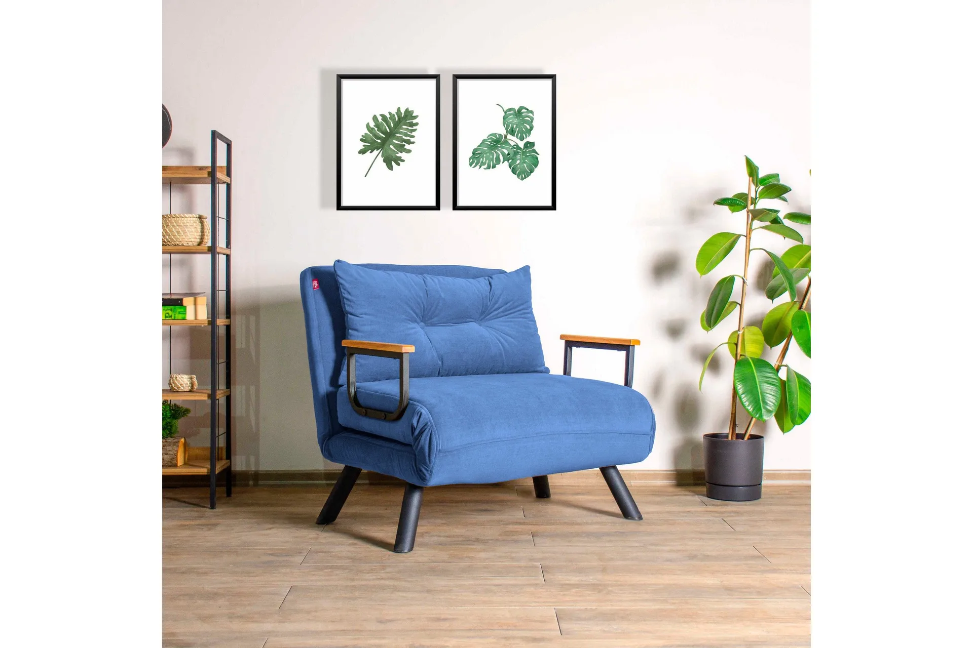 alfredton bäddfåtölj 175x60 cm - blå