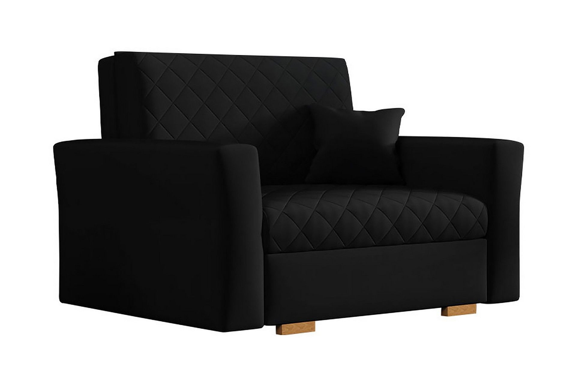 bensbyn bäddfåtölj rutmönster - svart