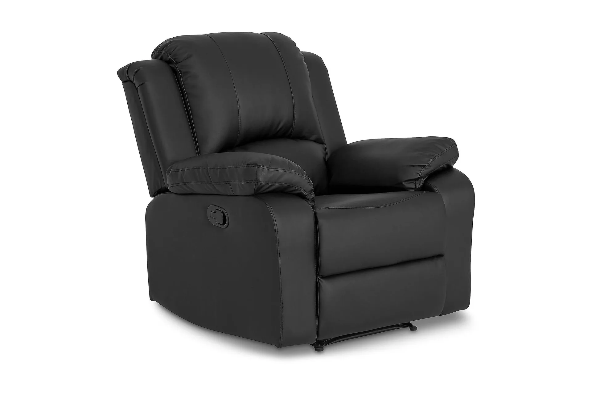 norbo skön reclinerfåtölj biofåtölj - fällbar fåtölj i konstläder - vilfåtölj - svart