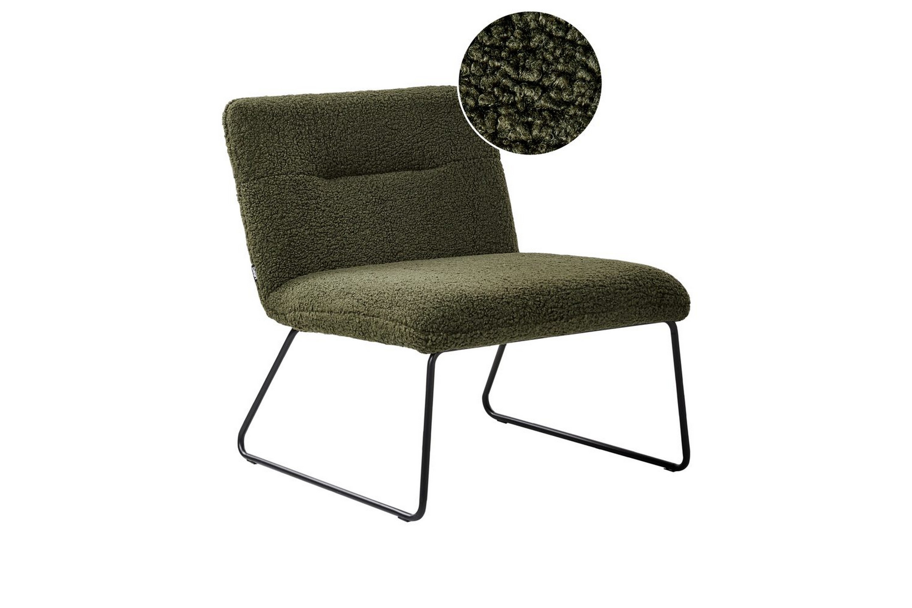 fåtölj cotulla - grön, svart/bouclé