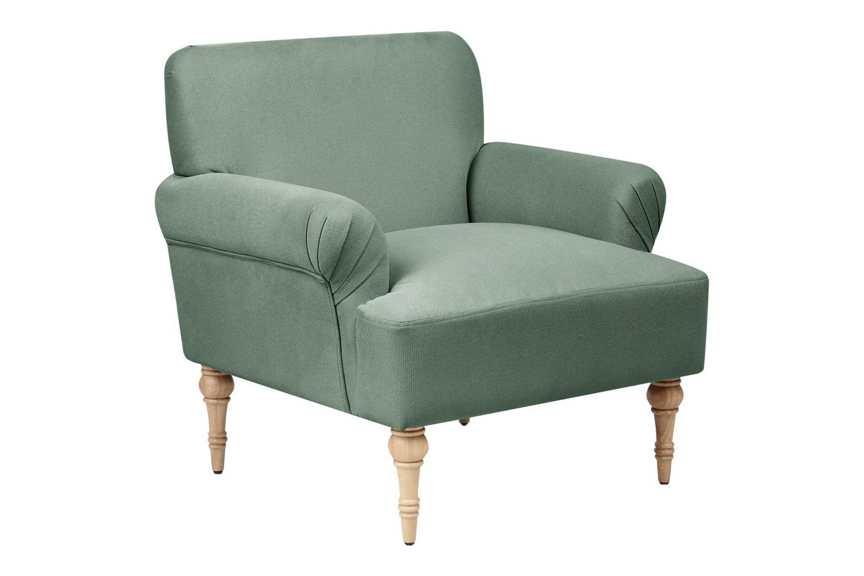 fåtölj fredros - grönt, ljust trä