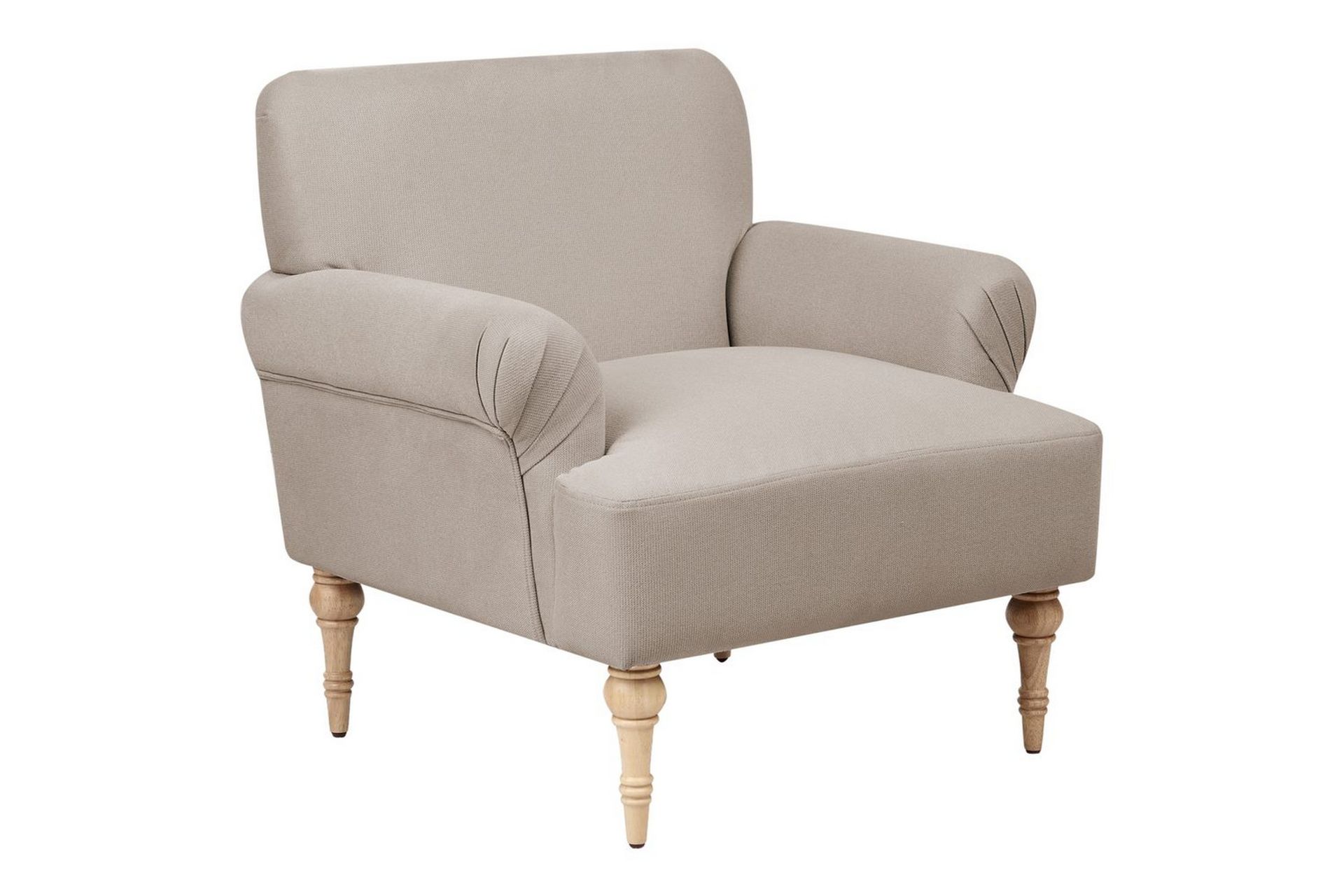 fåtölj fredros - taupe, ljust trä