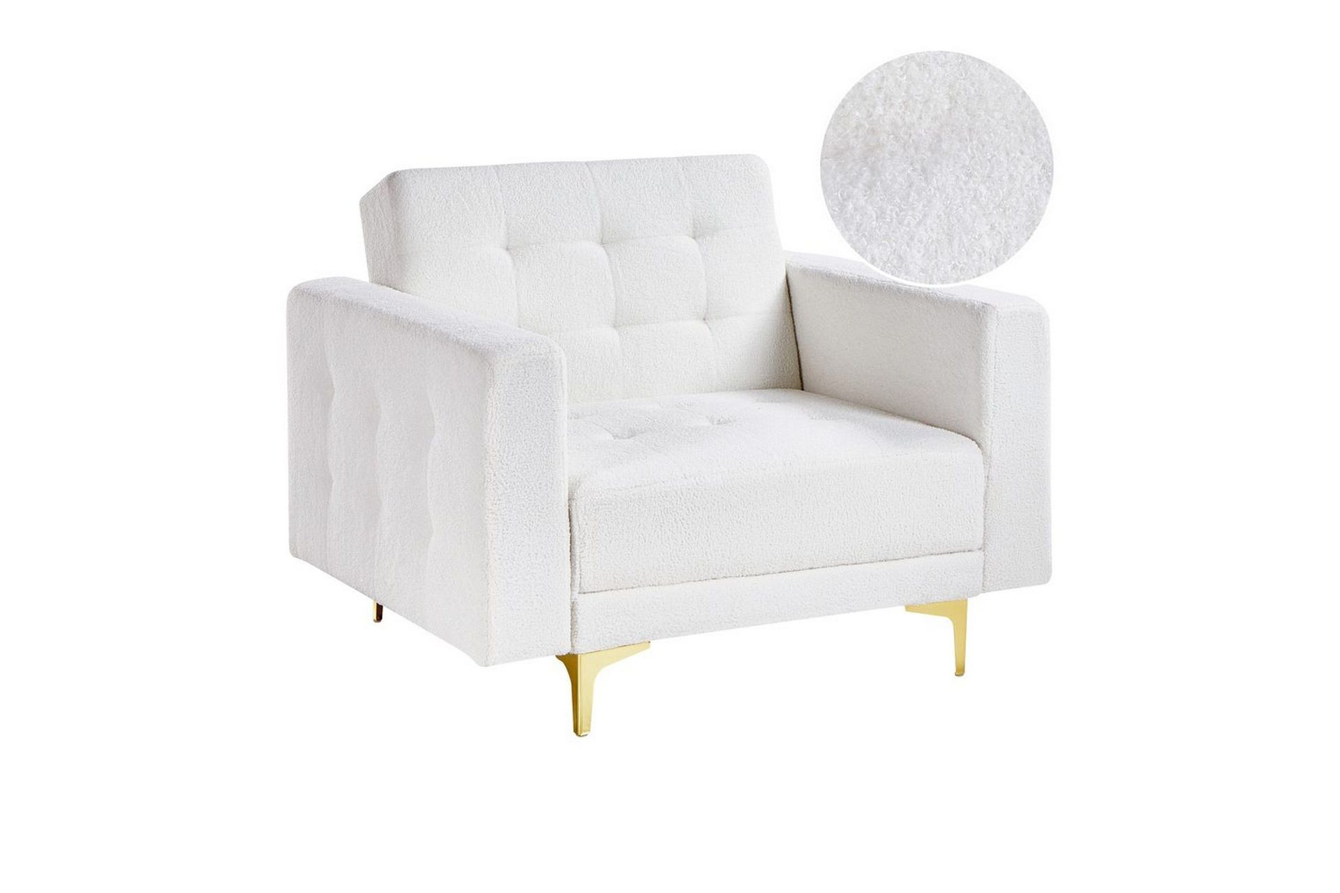 fåtölj aberdeen - vitt, guld