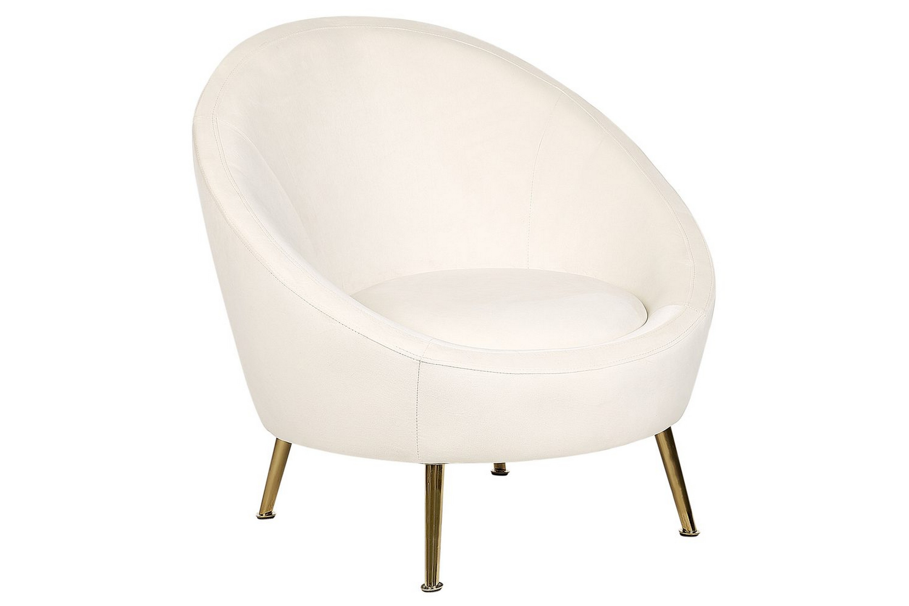 fåtölj langa - vitt, guld