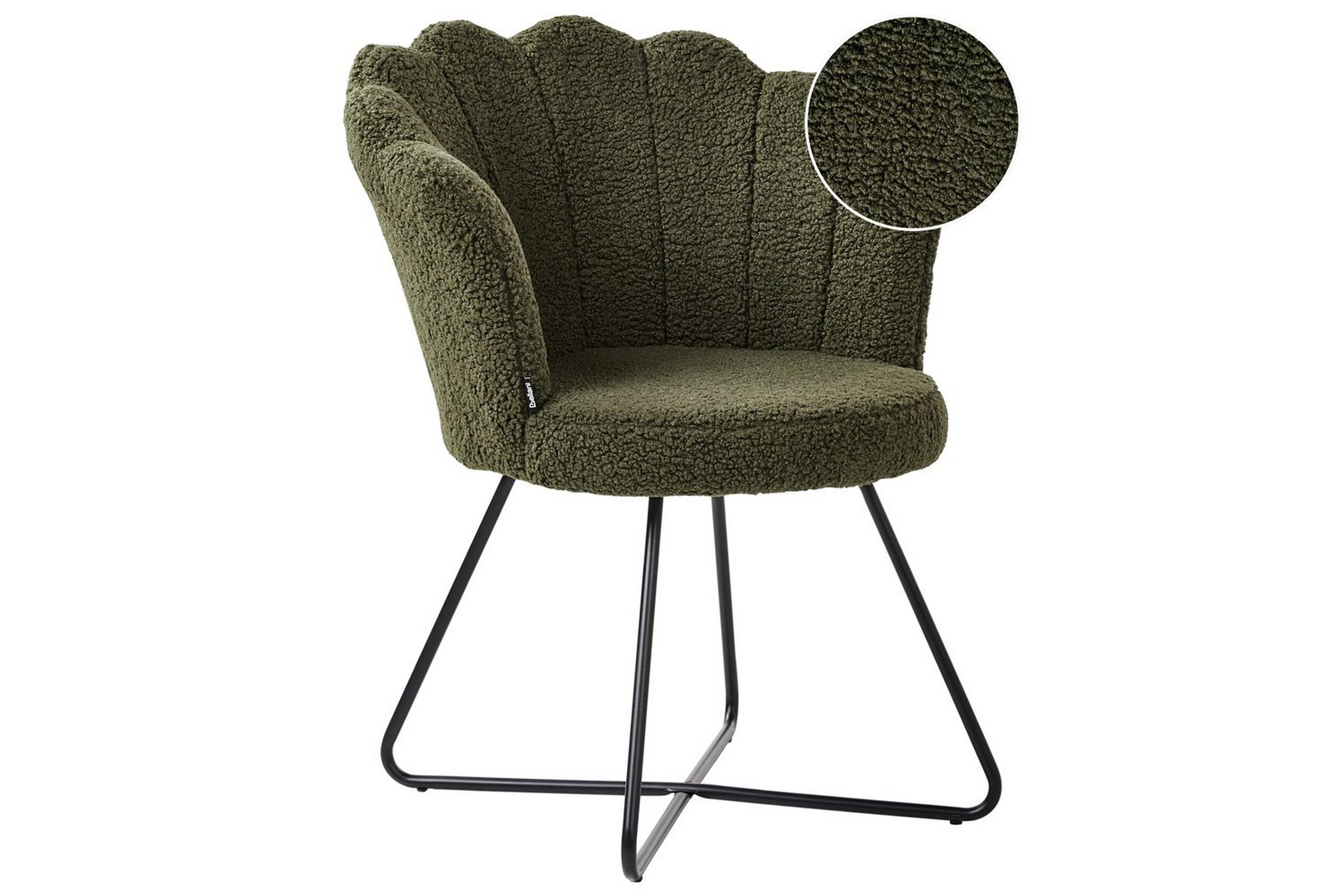 fåtölj lovelock - mörkgrön, svart/bouclé