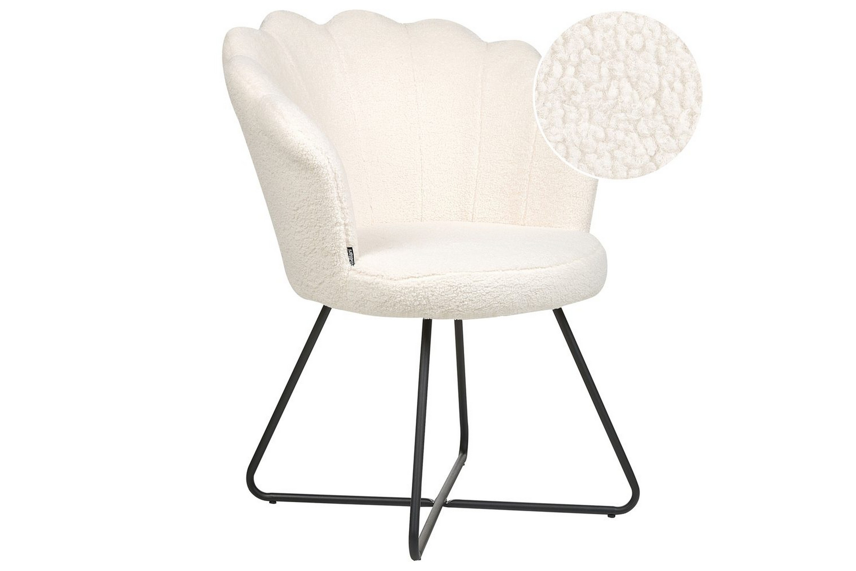 fåtölj lovelock - vit, svart/bouclé