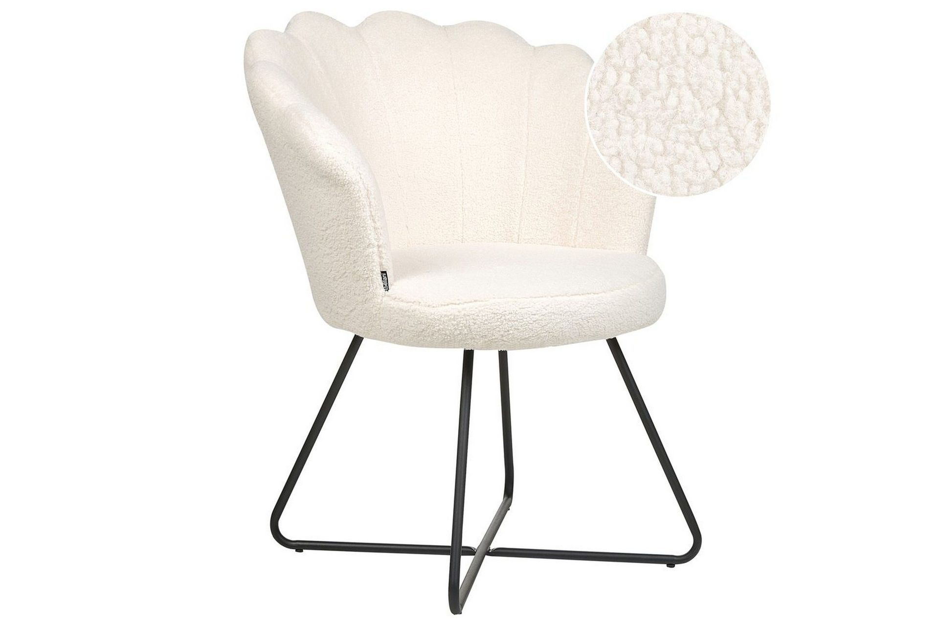 F&aring;t&ouml;lj Lovelock - Vit, Svart/Boucl&eacute;