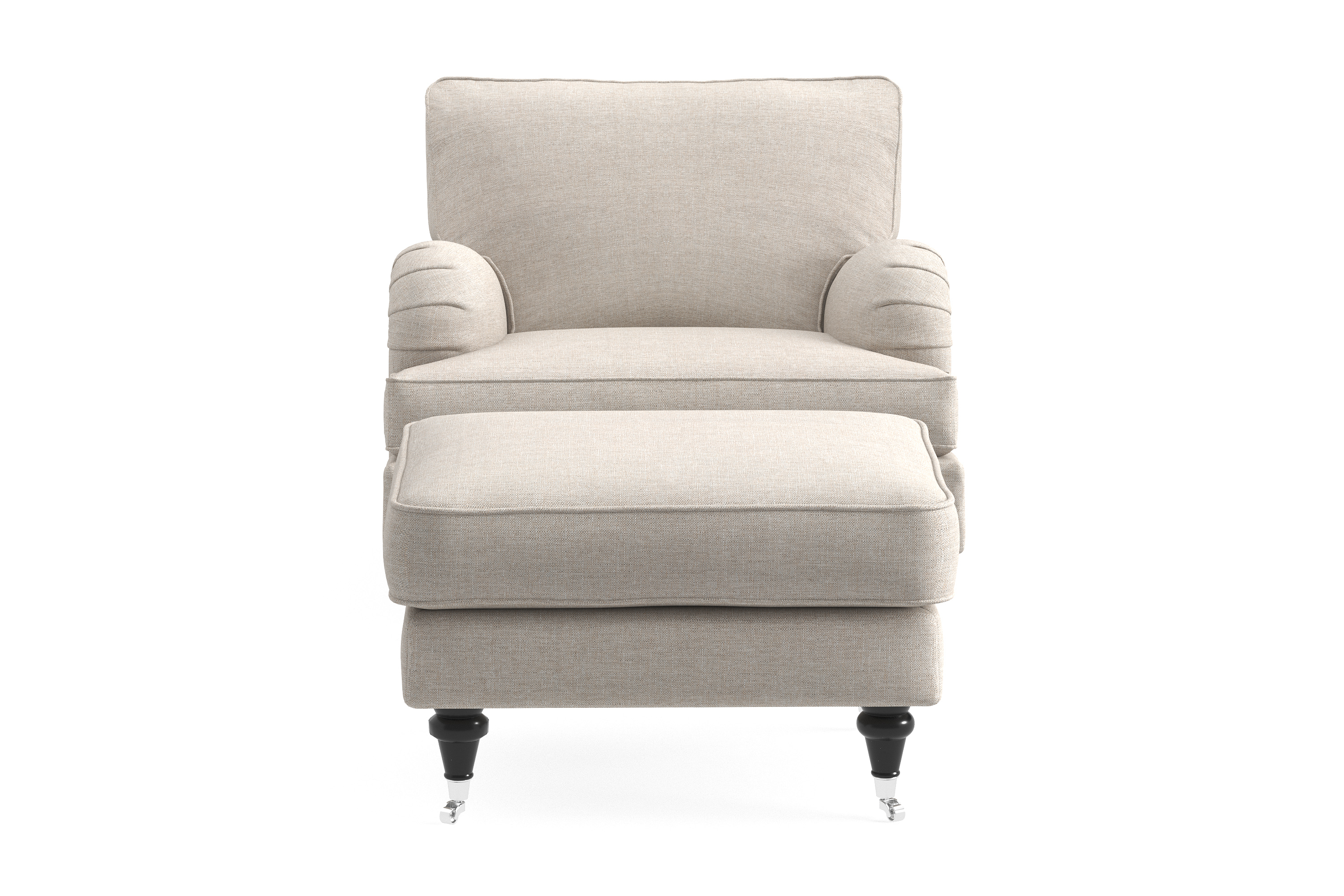 Fåtölj med Fotpall Oxford Classic Beige