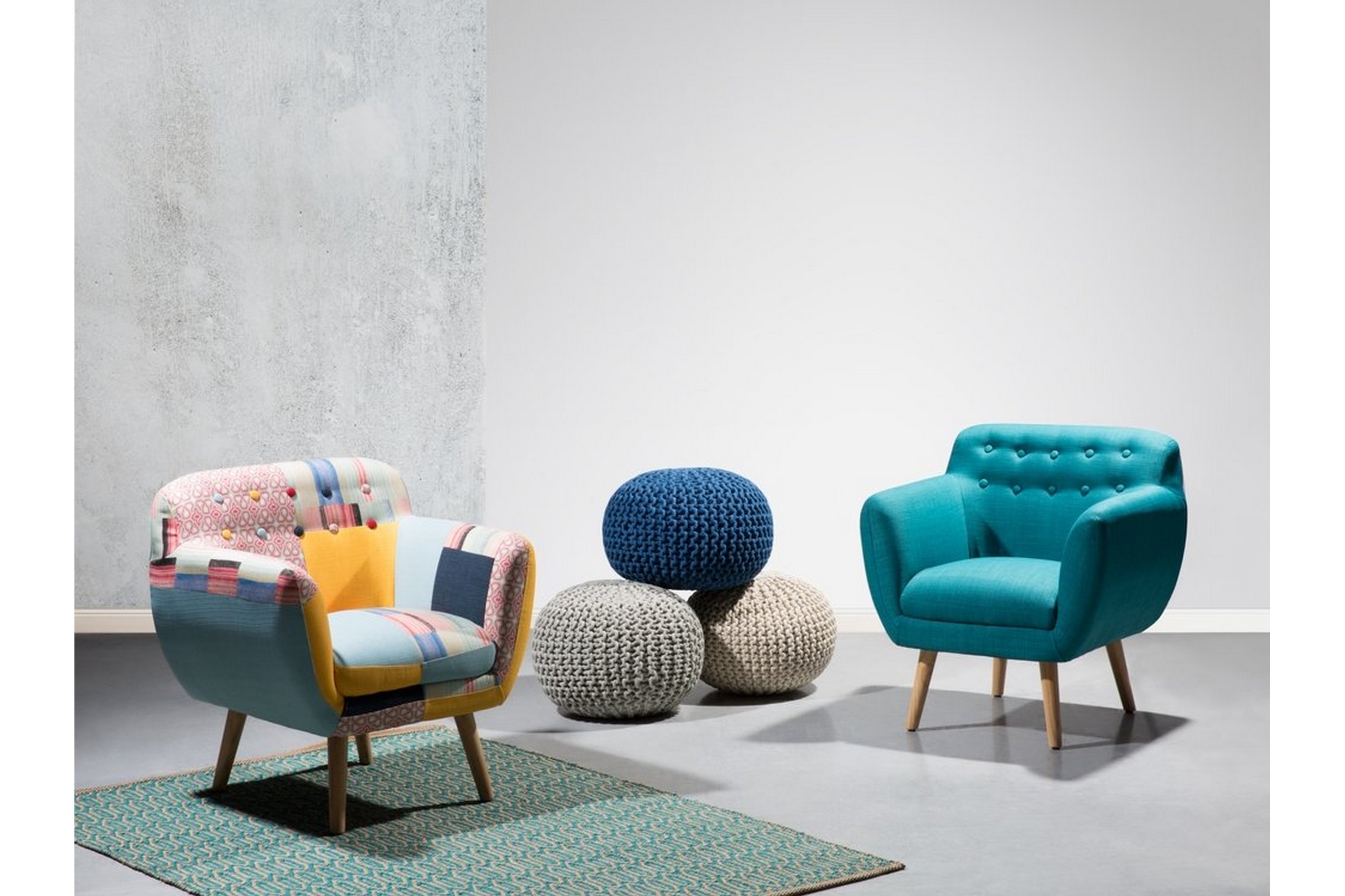 fåtölj melby - flerfärgad