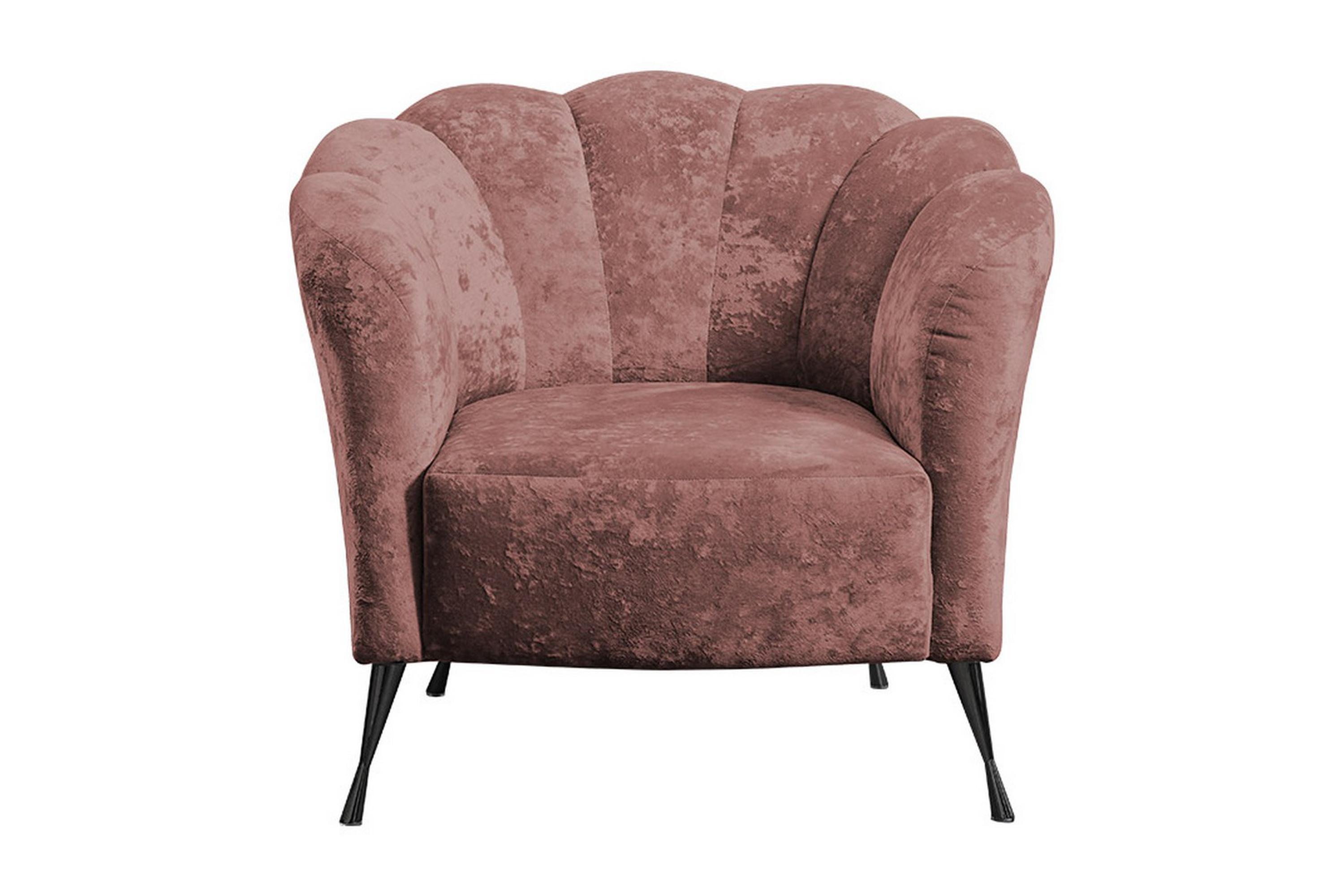 Fåtölj Naspur Sammet/Rosa/Svart Krom