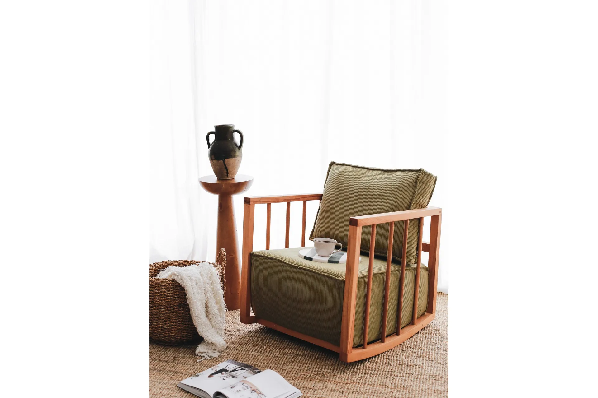 fåtölj sallanan - khaki