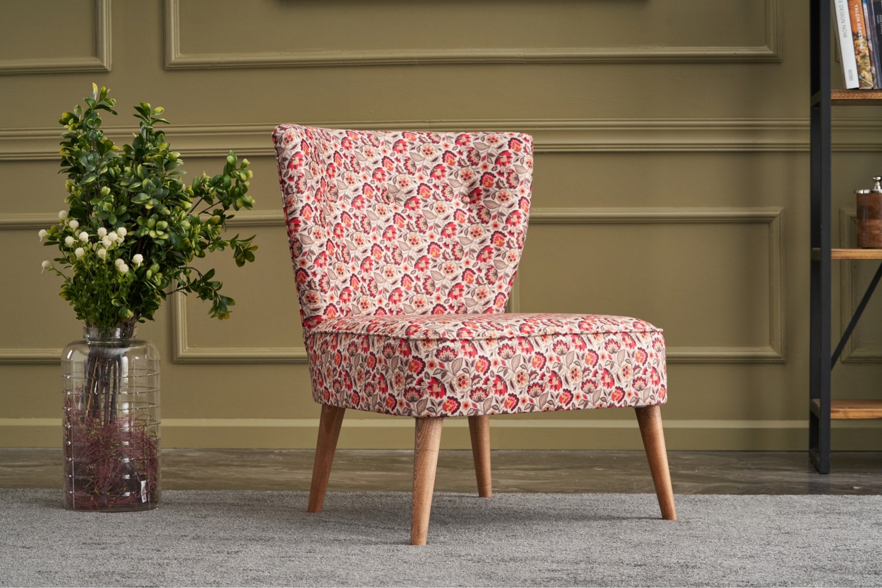Fåtölj Brank Rosa/Vit/Natur