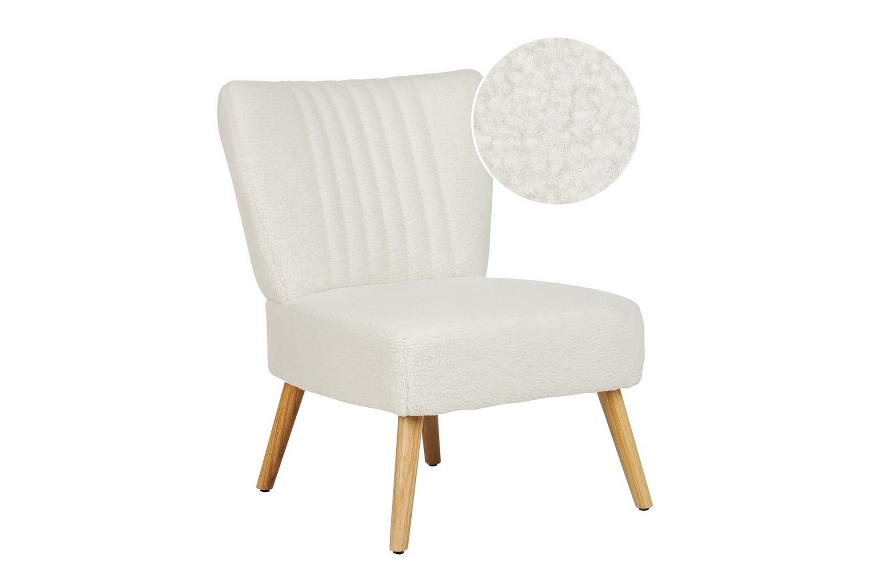 fåtölj vaasa - vit, mörkt trä