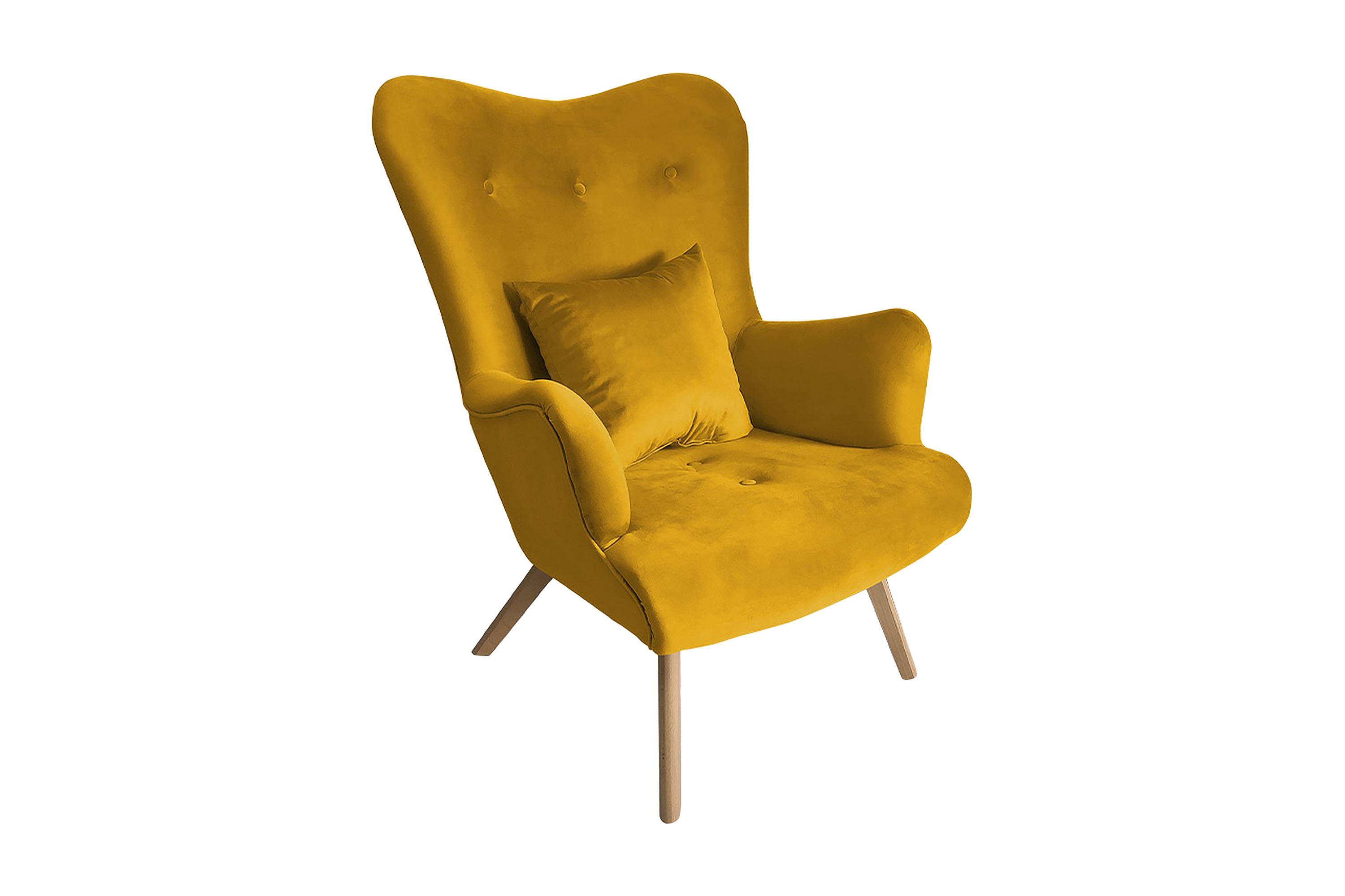 fåtölj witolin - sammet/gul