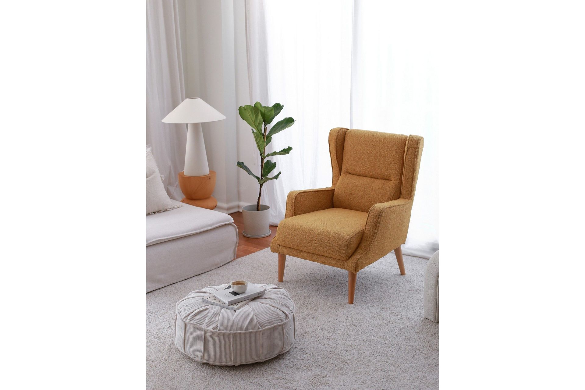 klam fåtölj - senap