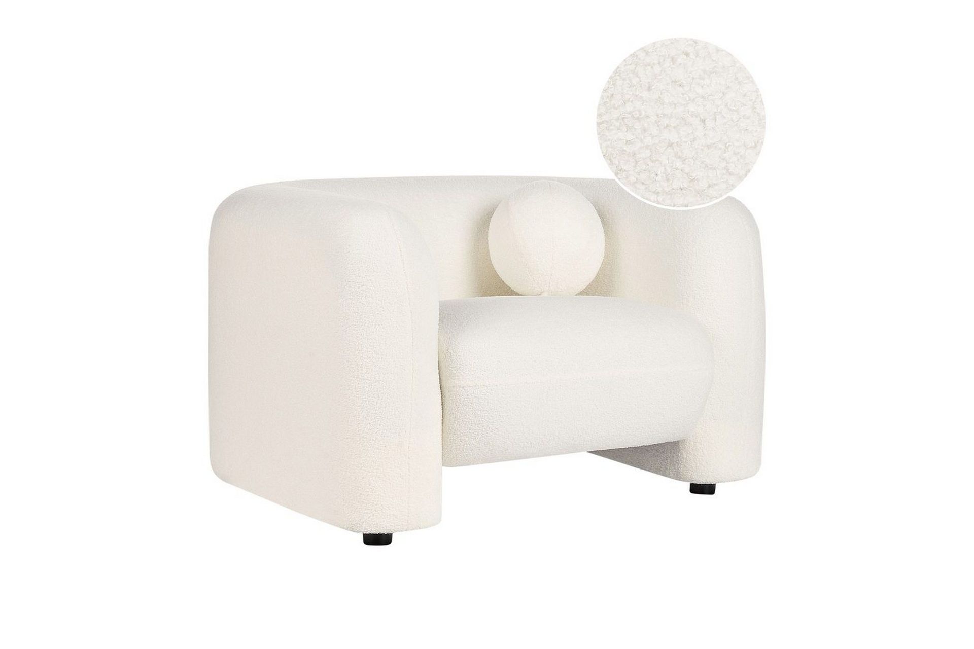 fåtölj leiren - vit/bouclé