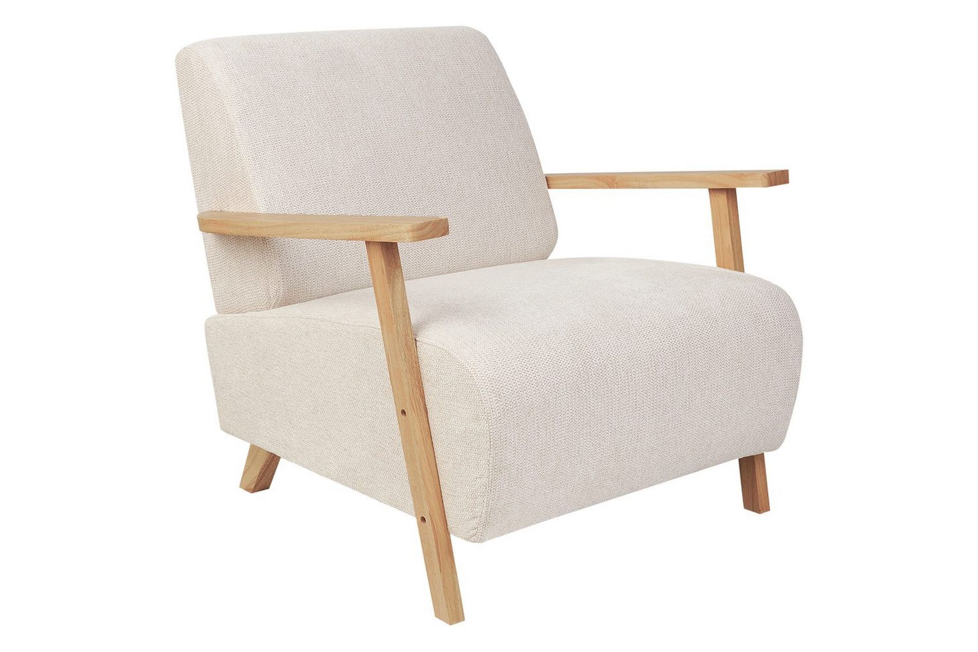 F&aring;t&ouml;lj Lesja - Ljusbeige, ljust tr&auml;/Polyester