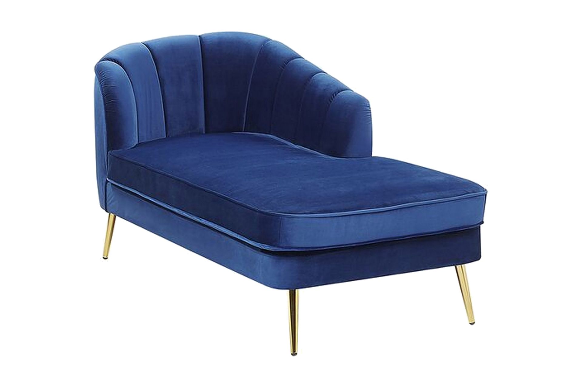 allier schäslong vänster - sammet/koboltblå
