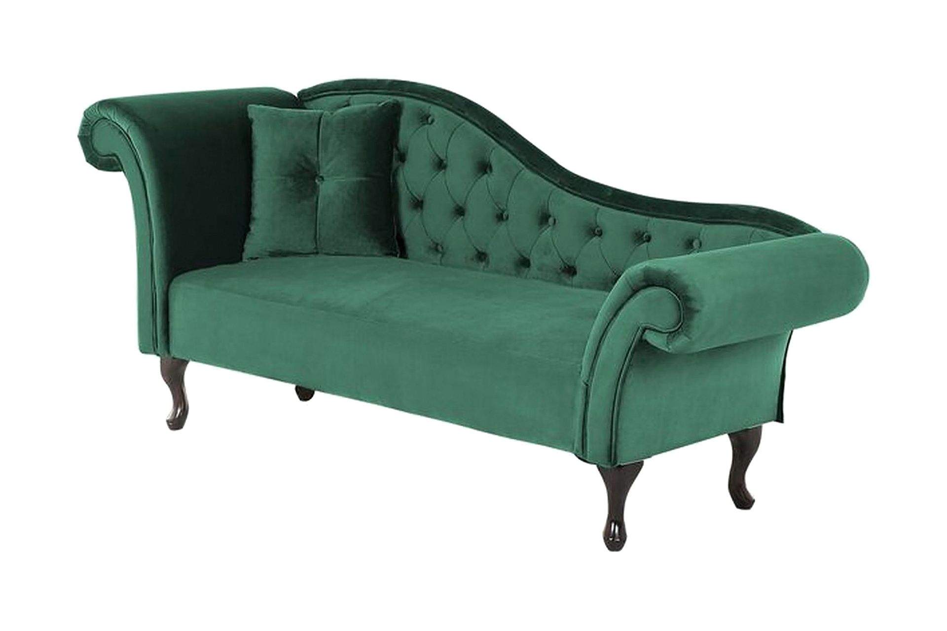 lattes schäslong vänster - sammet/grön