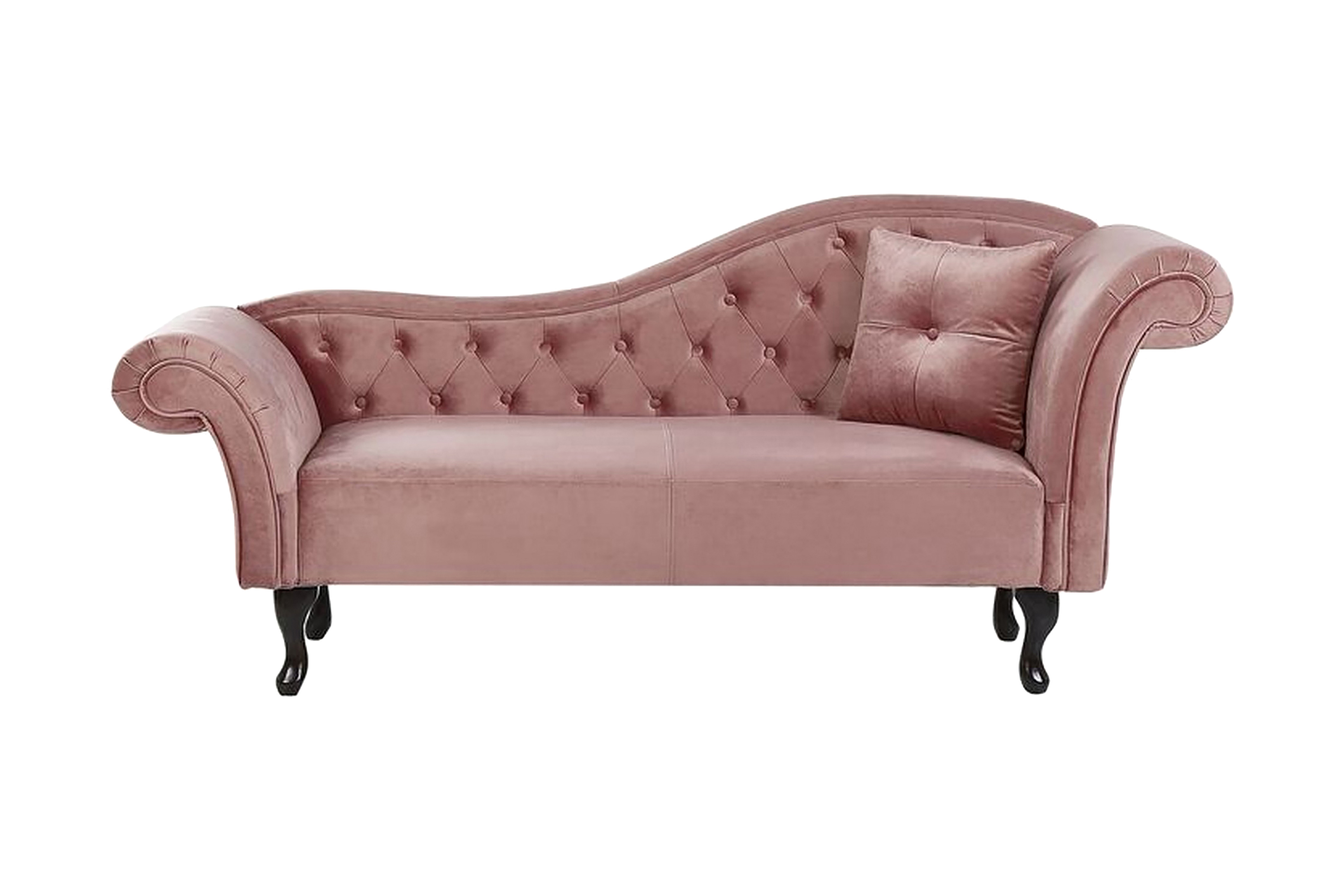 schäslong estanove höger - sammet/rosa