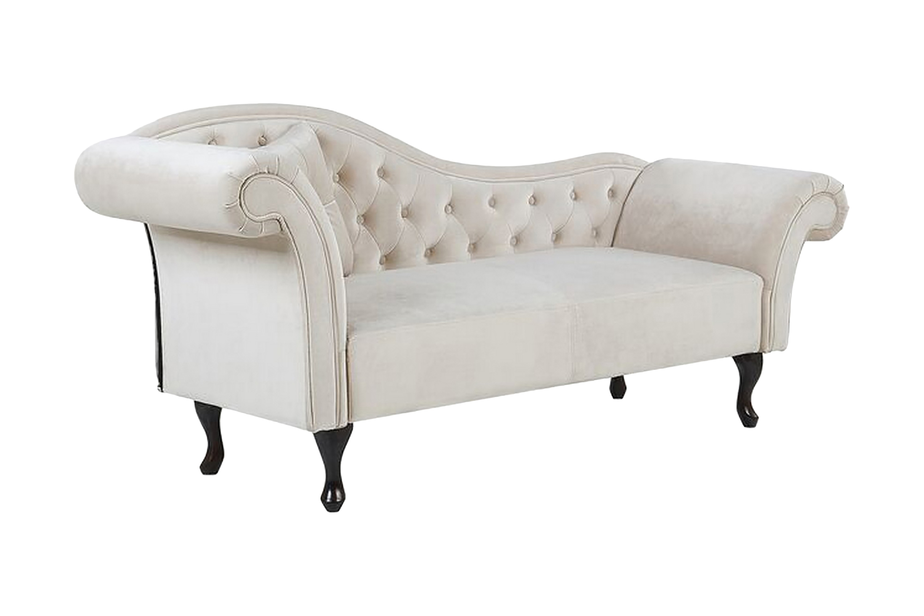 schäslong estanove vänster - sammet/beige