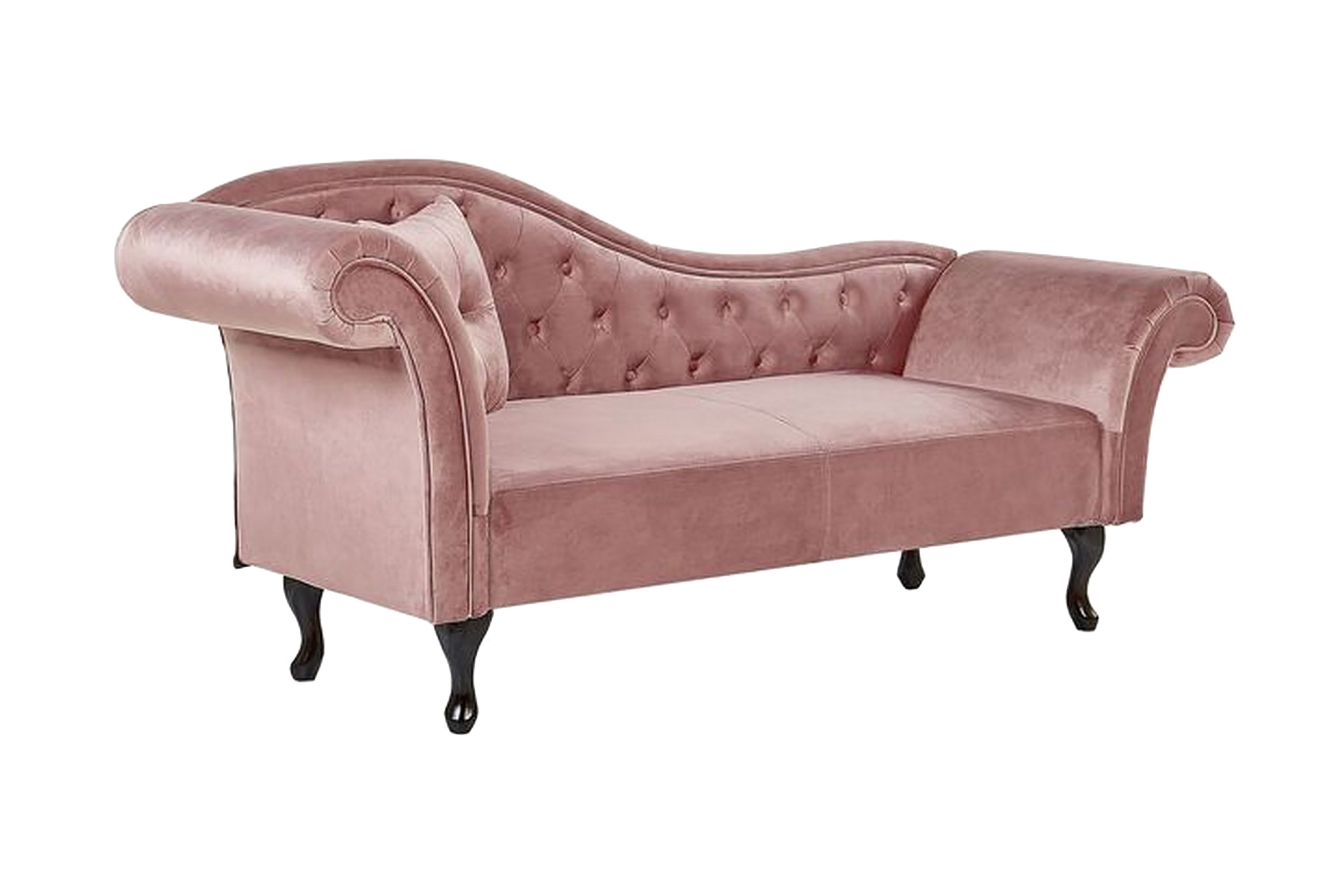 Schäslong Estanove Vänster Sammet/Rosa