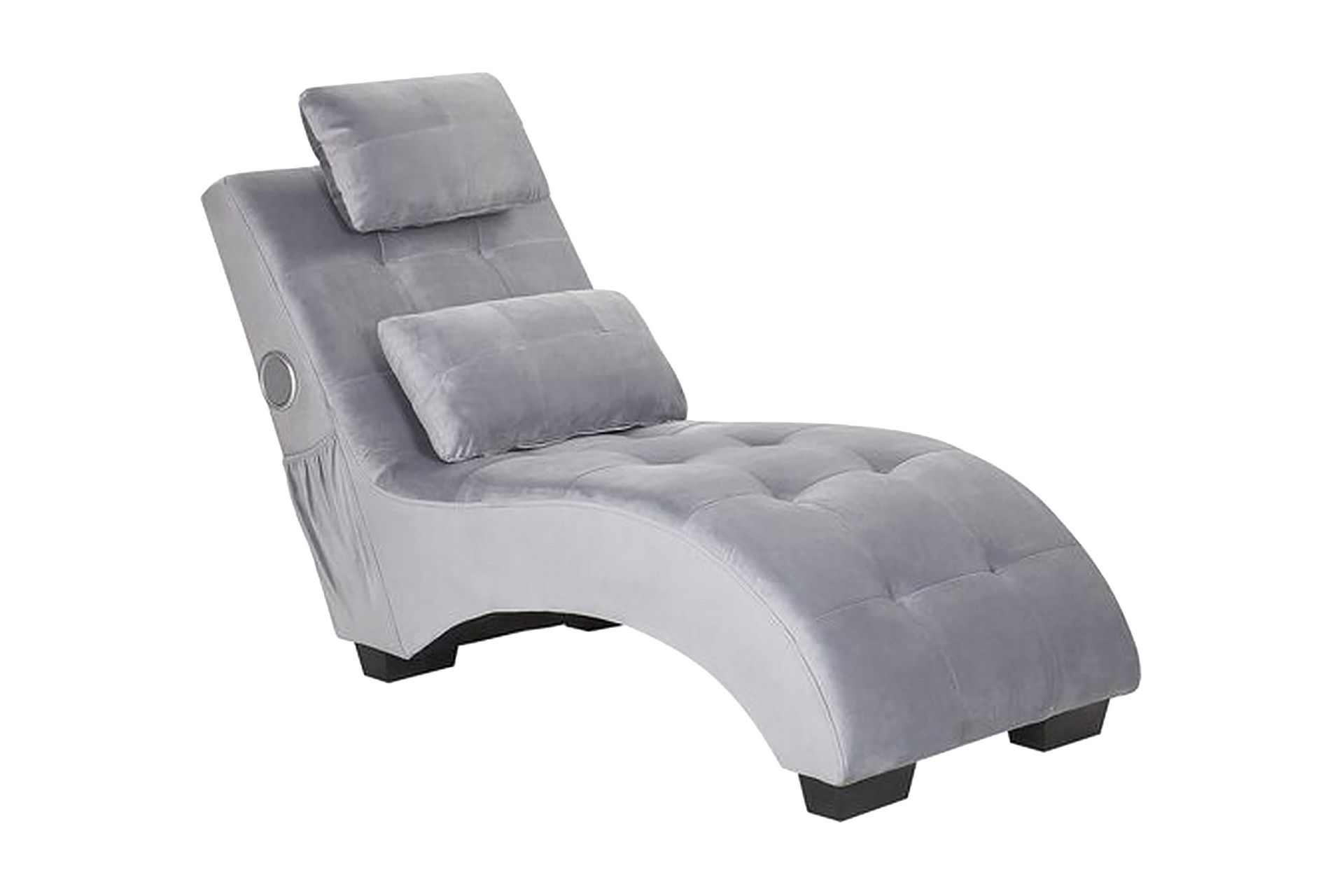 Volans Sch&auml;slong med Bluetooth-h&ouml;gtalare - Sammet/Gr&aring;