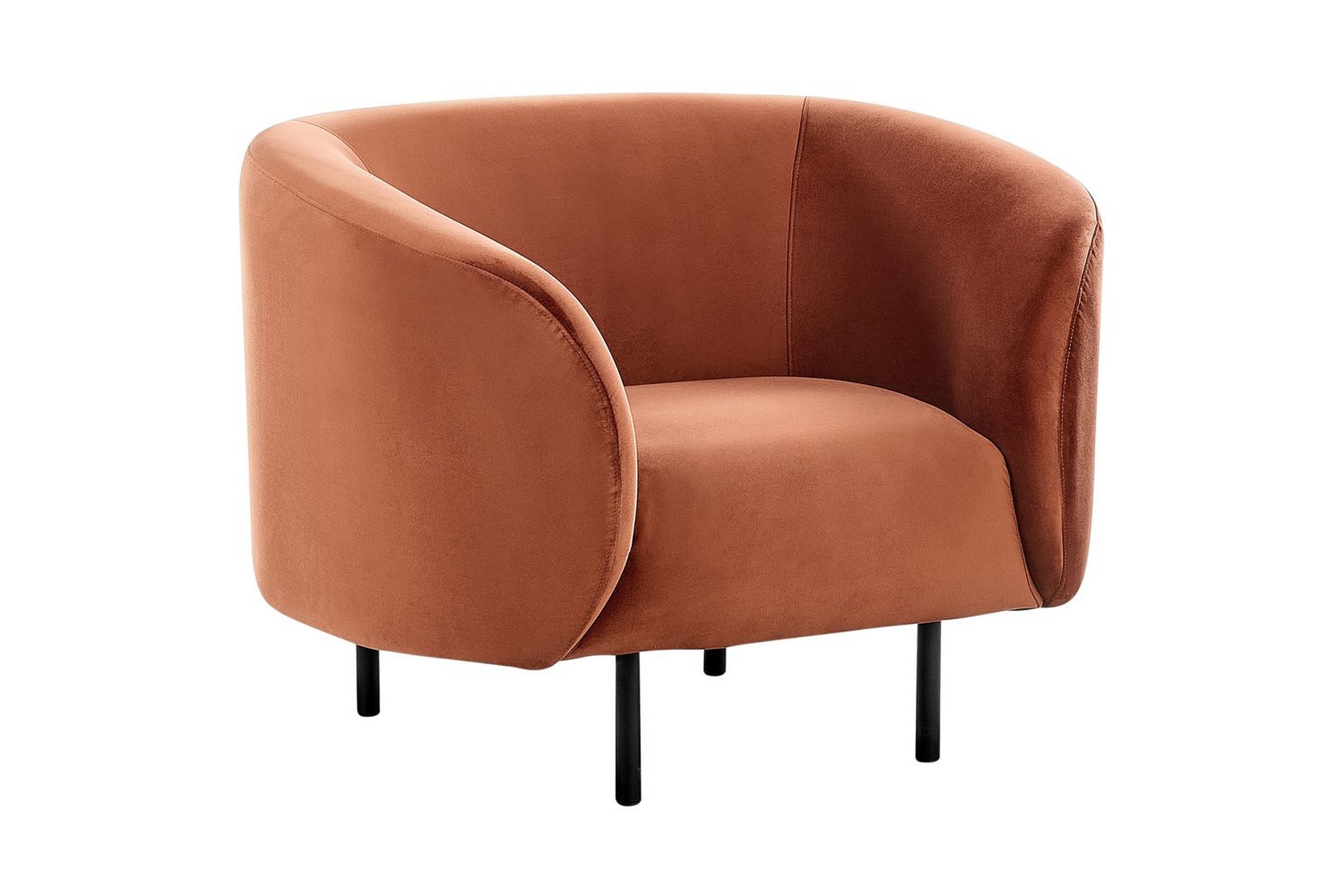 fåtölj loen - orange, svart/sammet