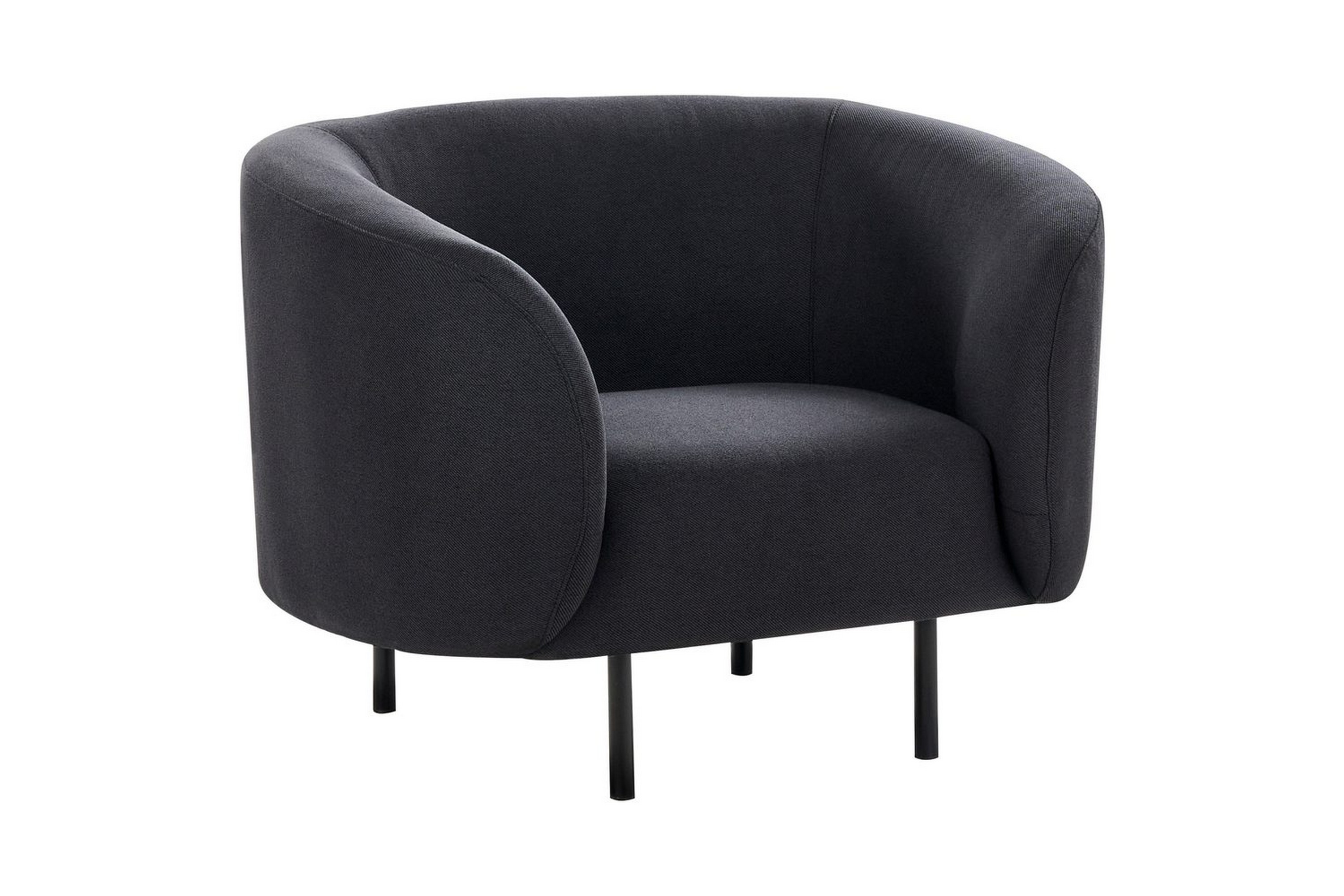 fåtölj loen - svart/polyester