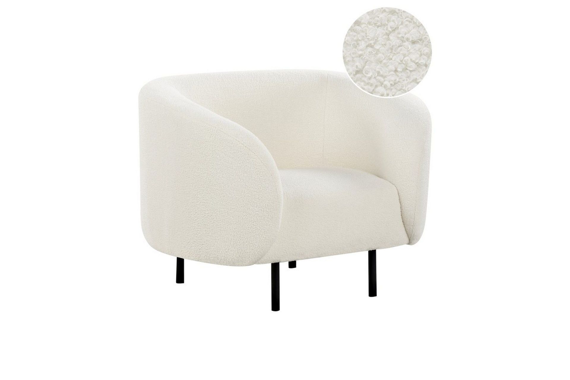 F&aring;t&ouml;lj Loen - Vit, Svart/Boucl&eacute;