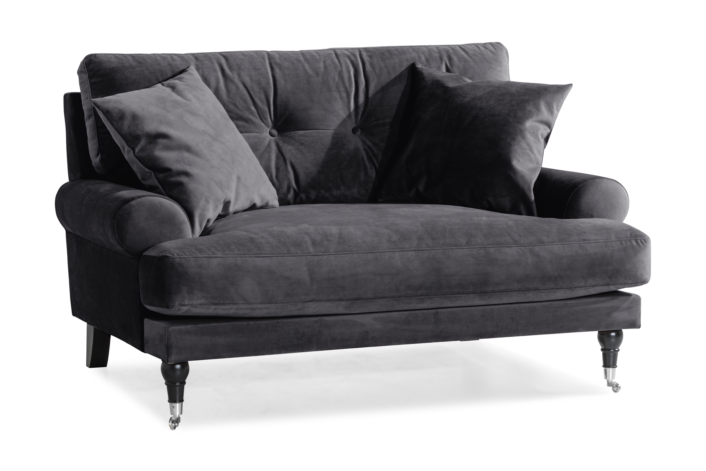 loveseat webber sammet - mörkgråkrom