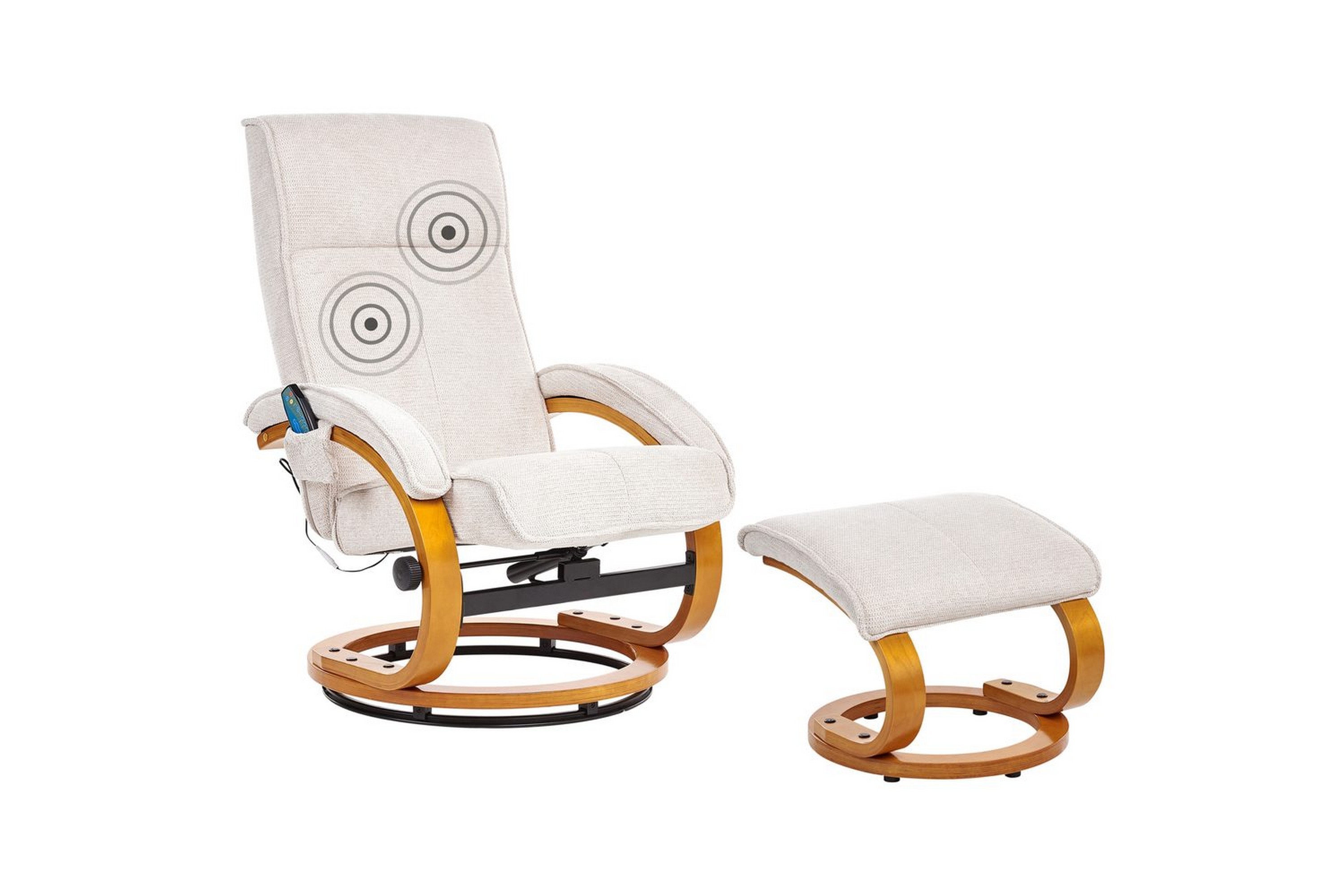 massagestol hero - ljusbeige, ljust trä