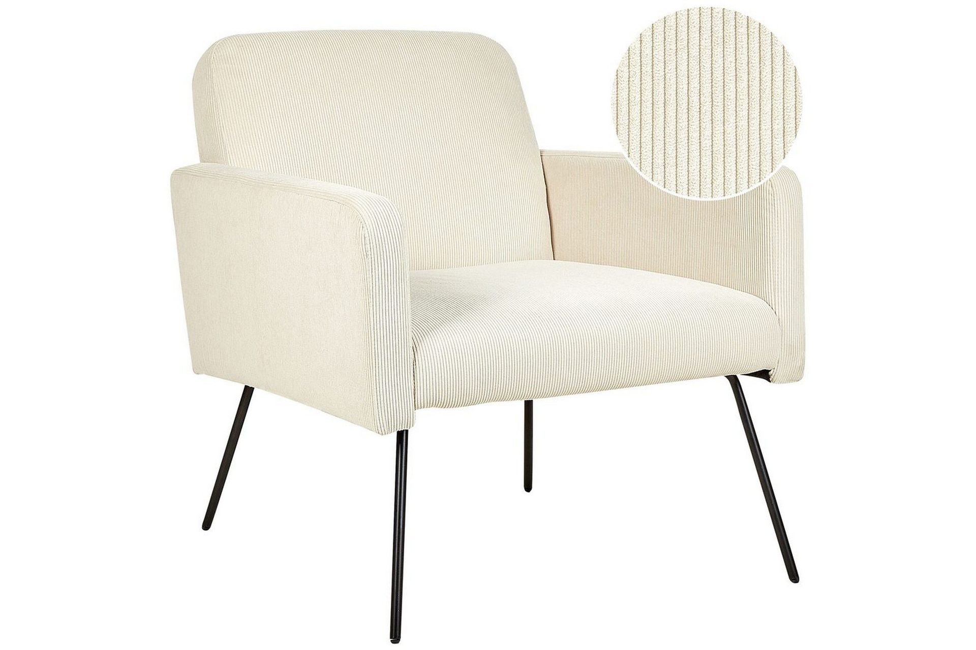 fåtölj narken - krämvit, svart