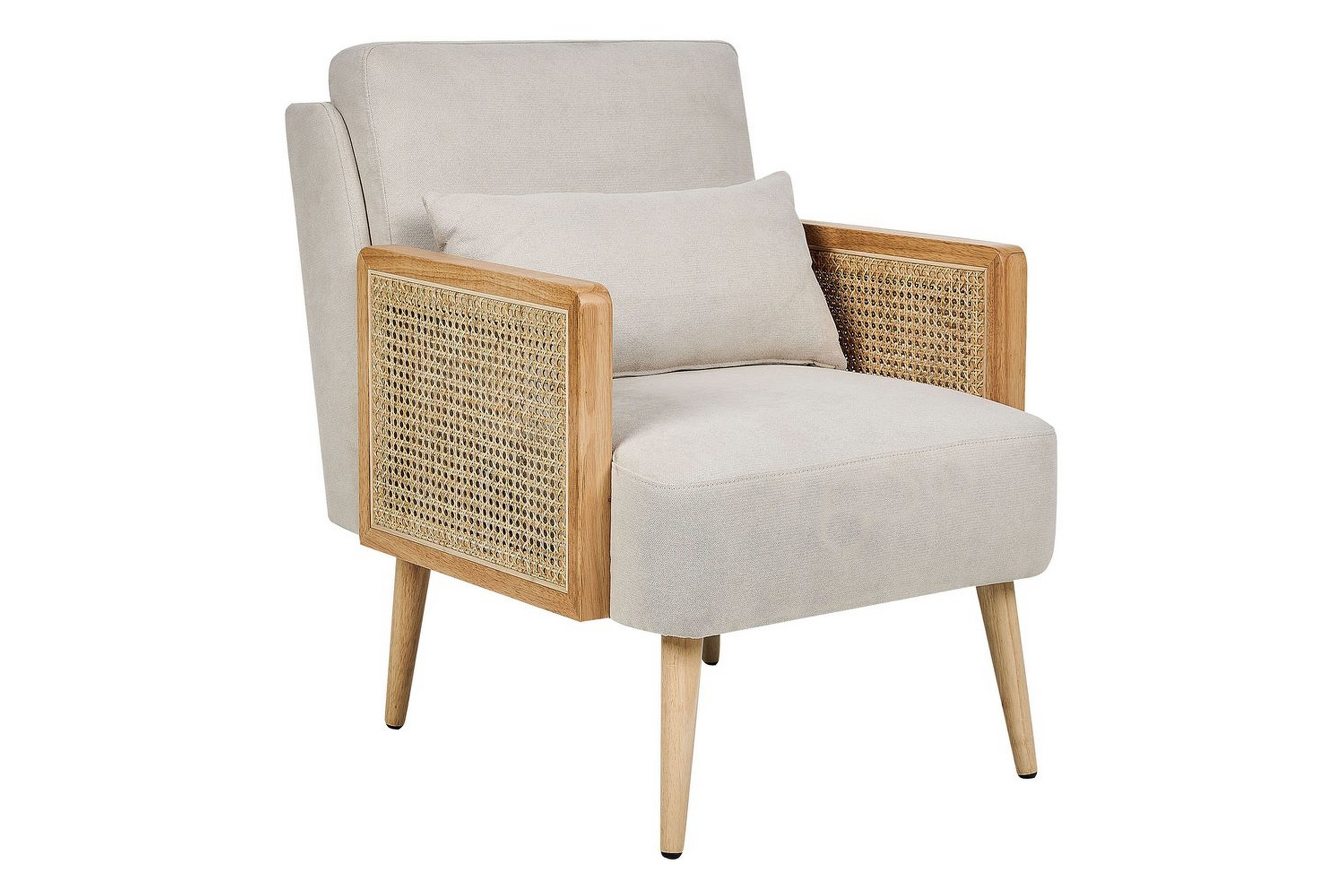 fåtölj orum - beige, ljust trä