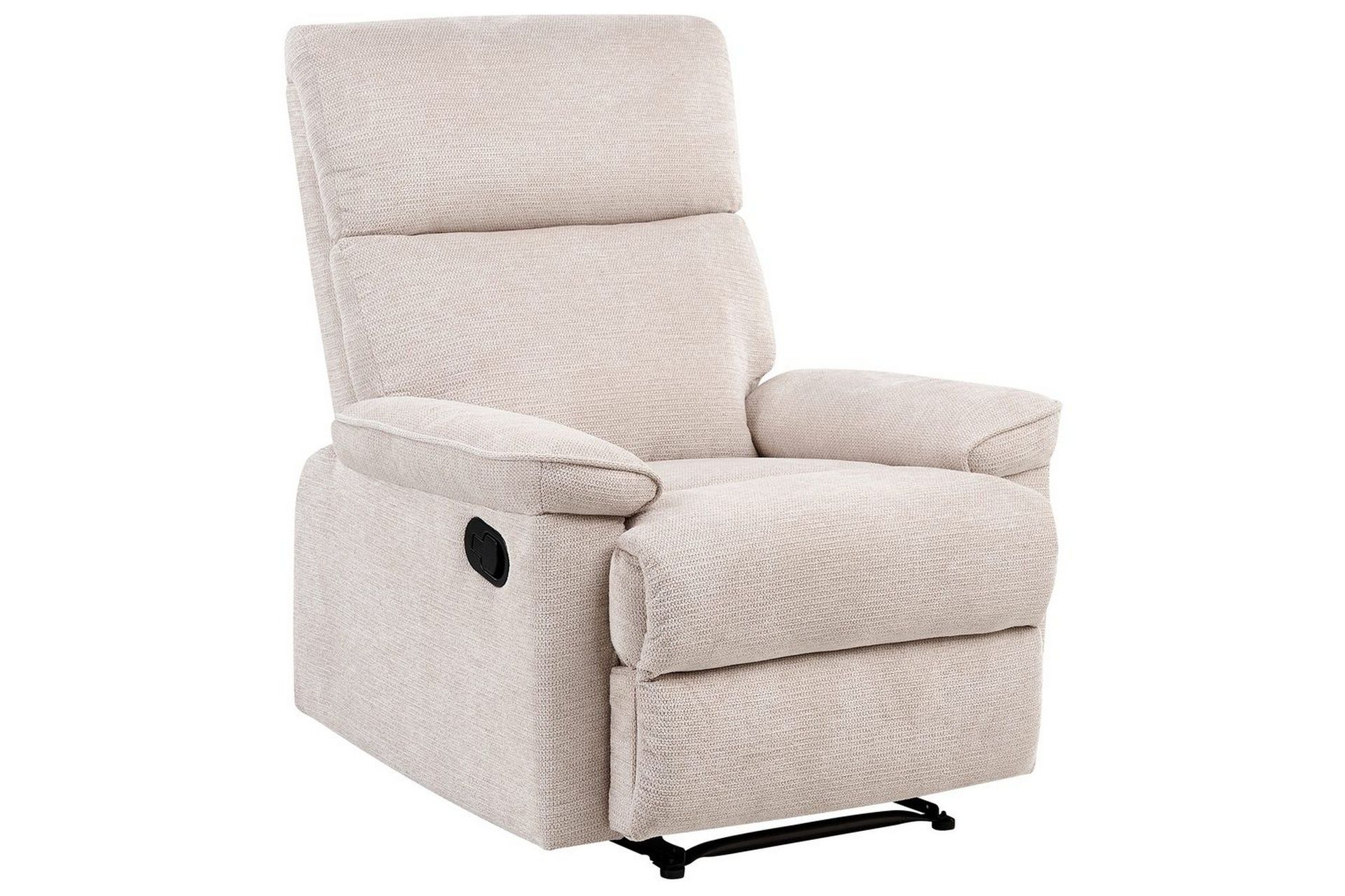 Beige reclinerfåtölj med breda armstöd