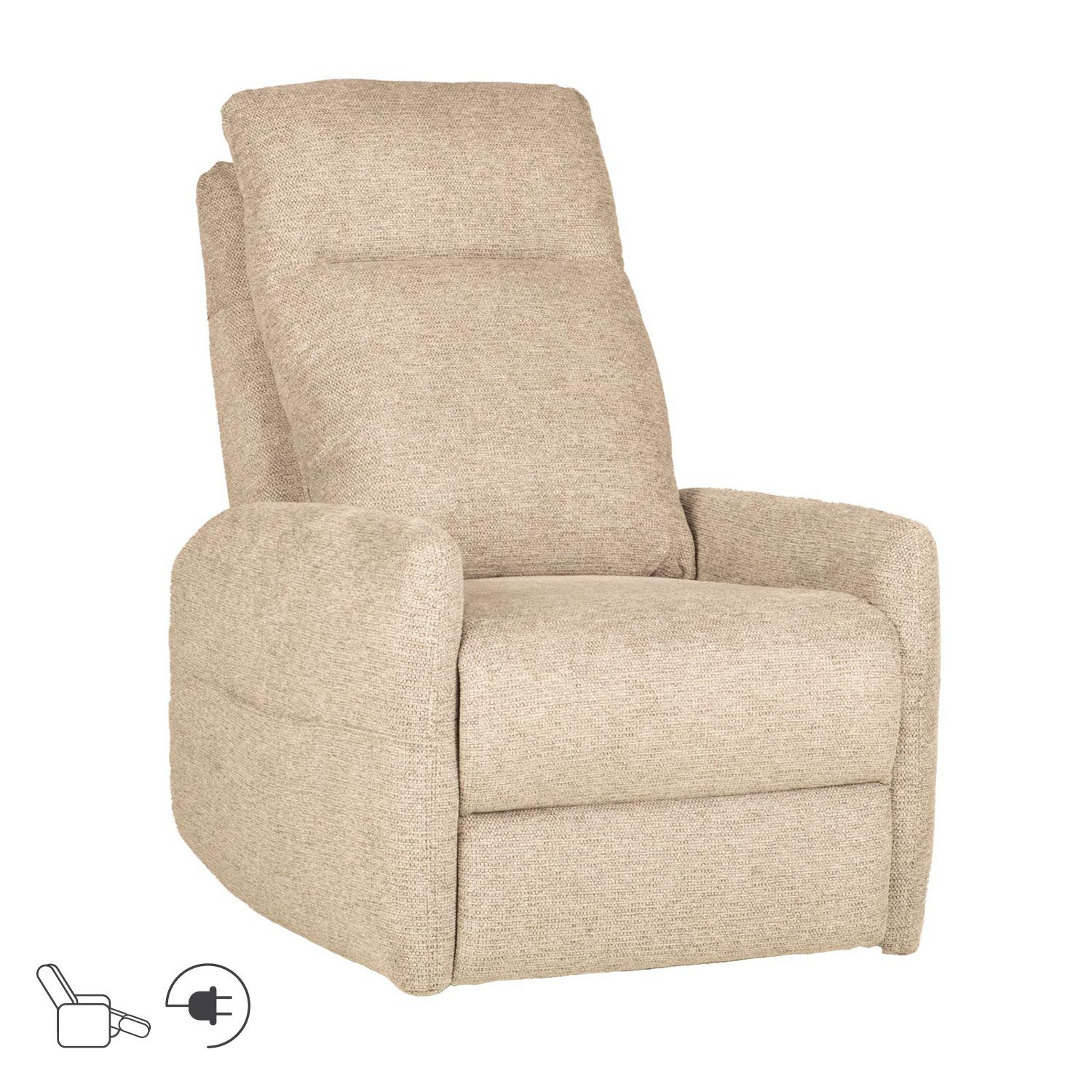 Reclinerf&aring;t&ouml;lj Gr&auml;nor med elektrisk mekanism och massagefunktion - Beige