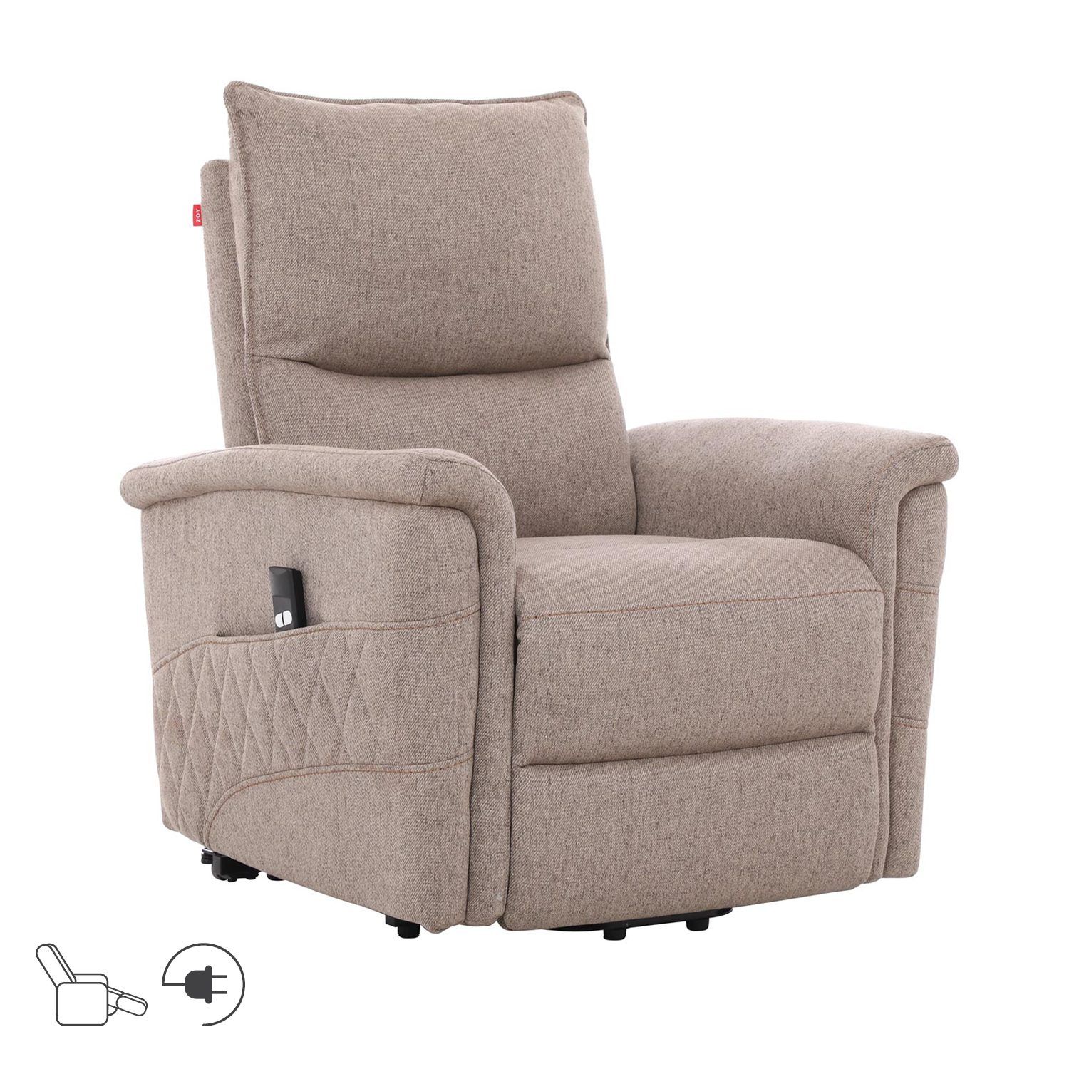 Reclinerf&aring;t&ouml;lj Ulsten med elektrisk lyftmekanism - Beige