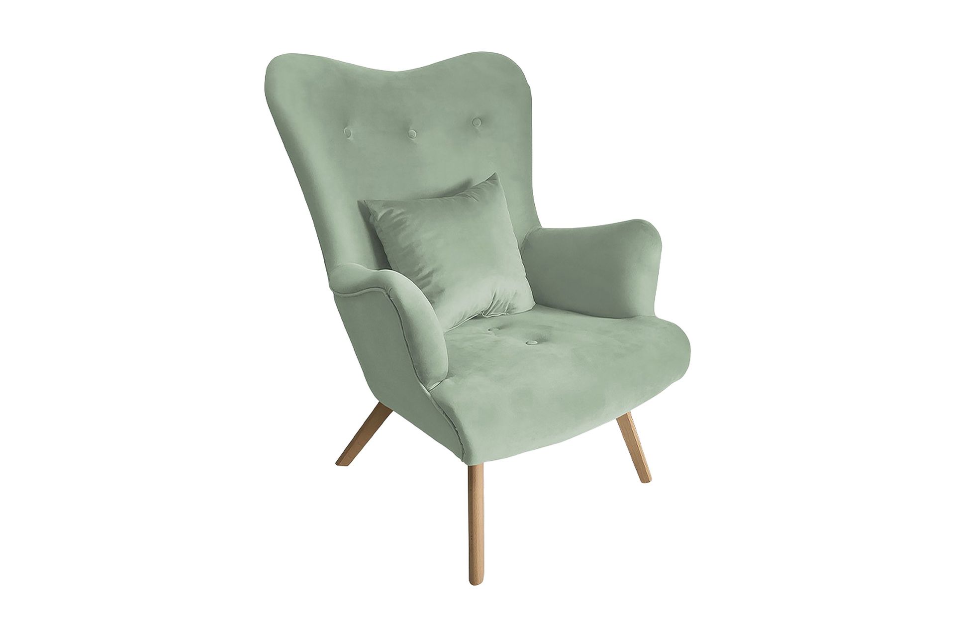 Skandynawski F&aring;t&ouml;lj - Sammet/Gr&ouml;n