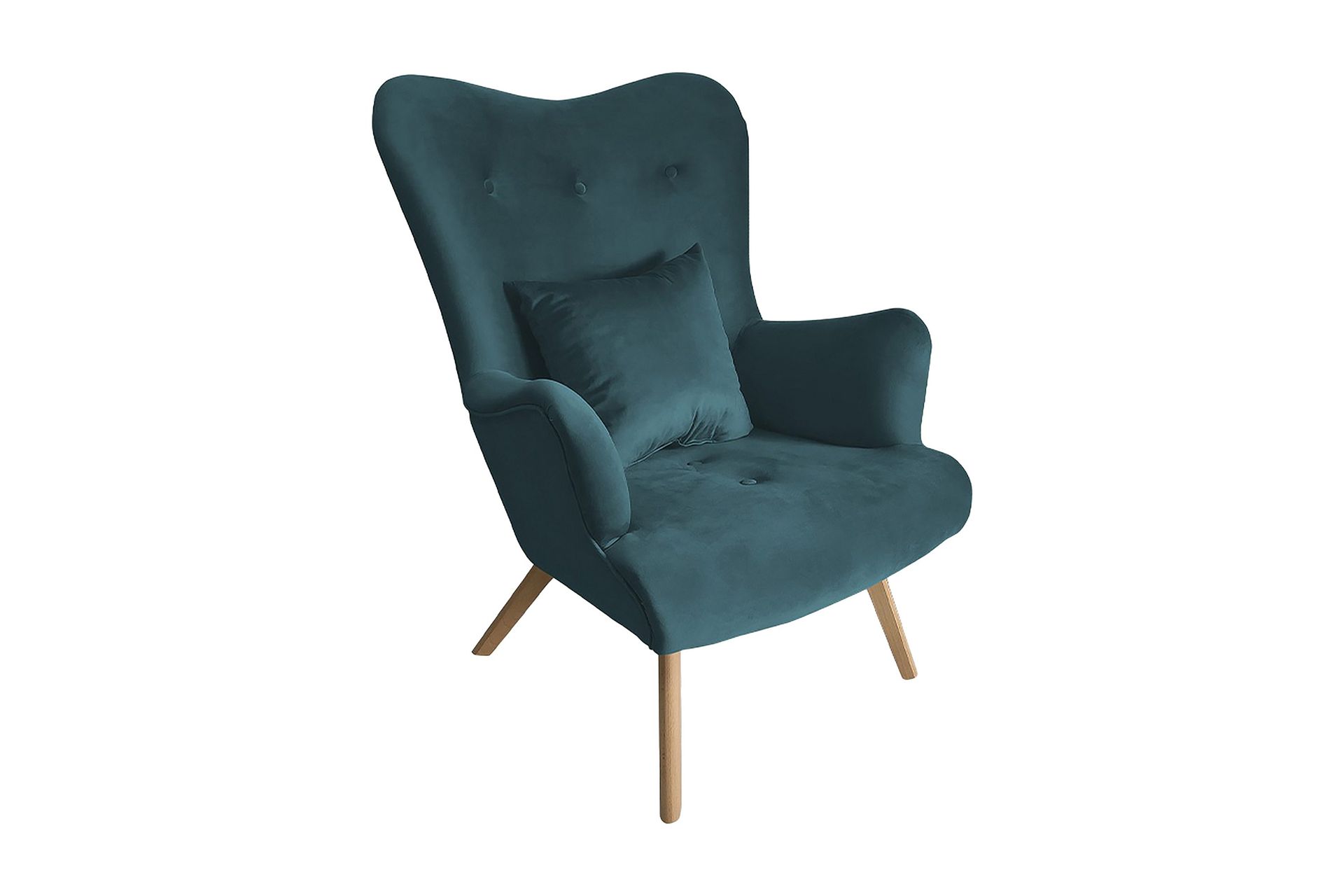 Skandynawski F&aring;t&ouml;lj - Sammet/Bl&aring;